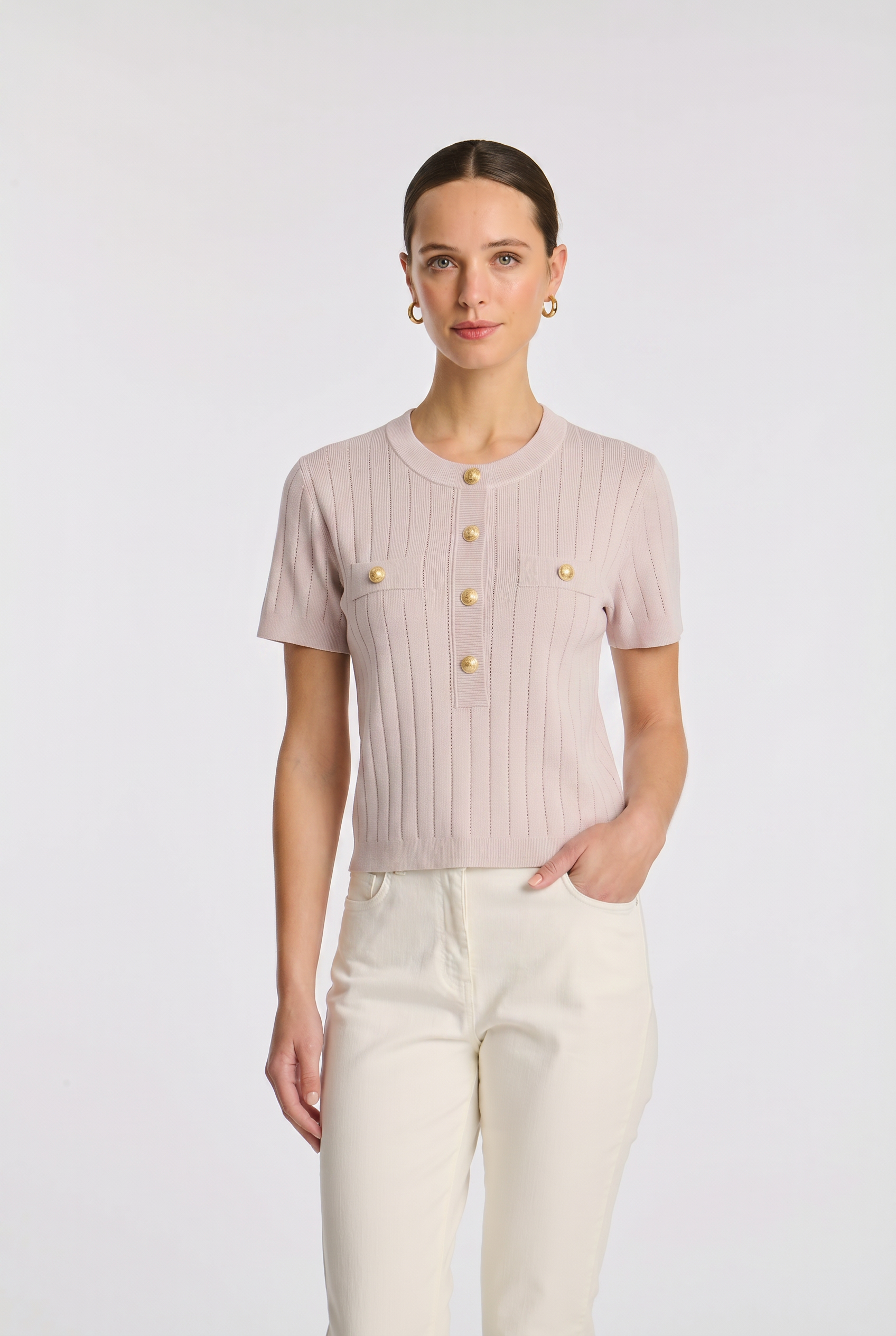 Pointelle knit jumper