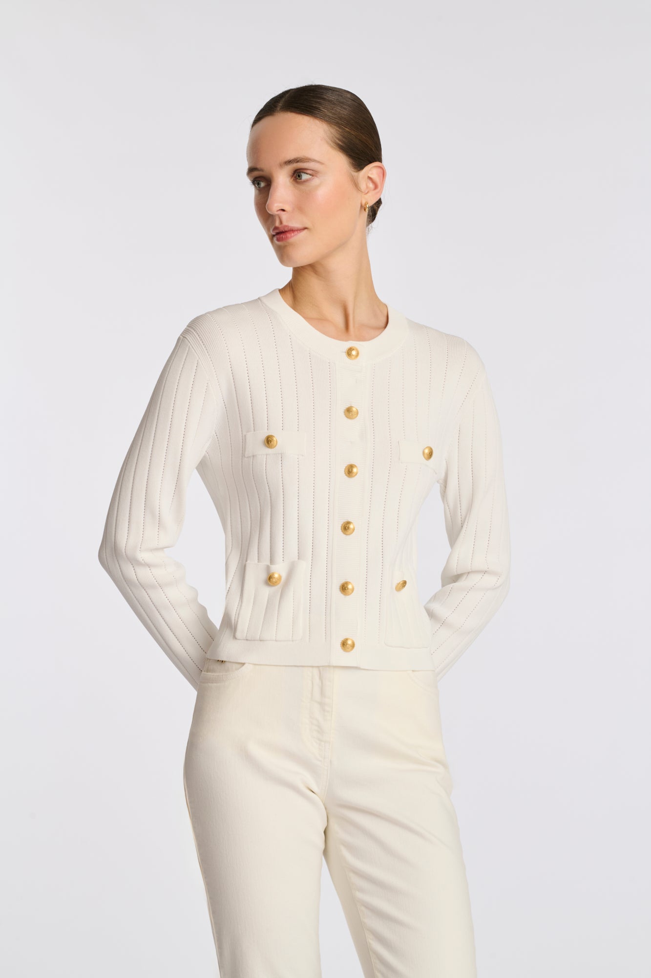 Cardigan en maille pointelle