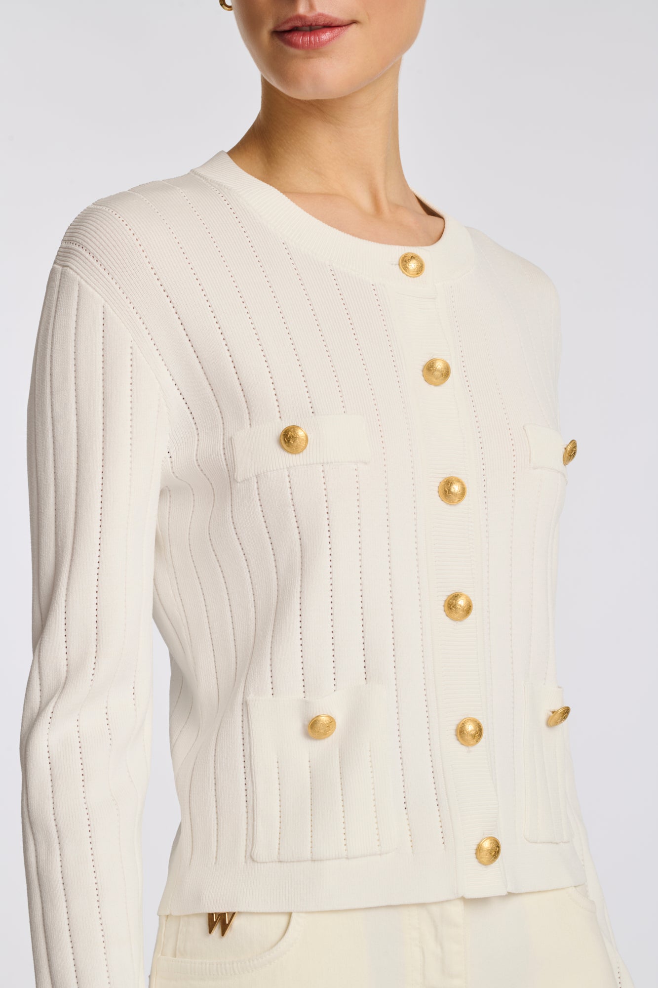 Cardigan en maille pointelle