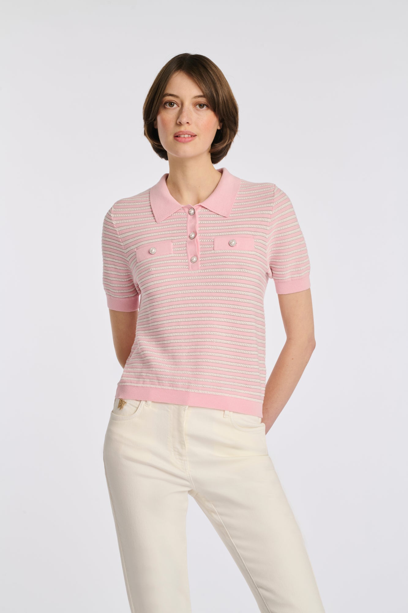 Polo en maille rayé