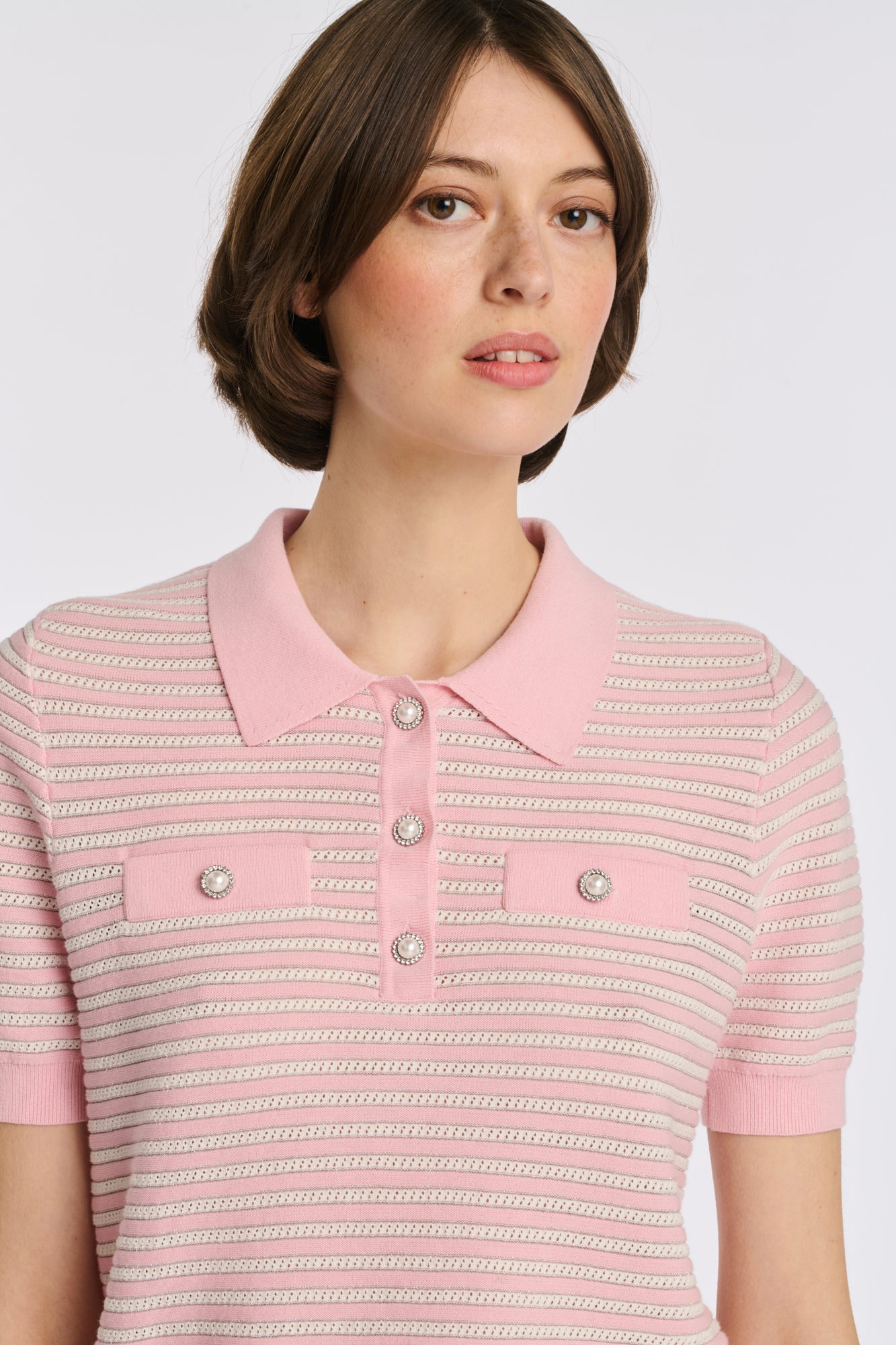 Polo en maille rayé
