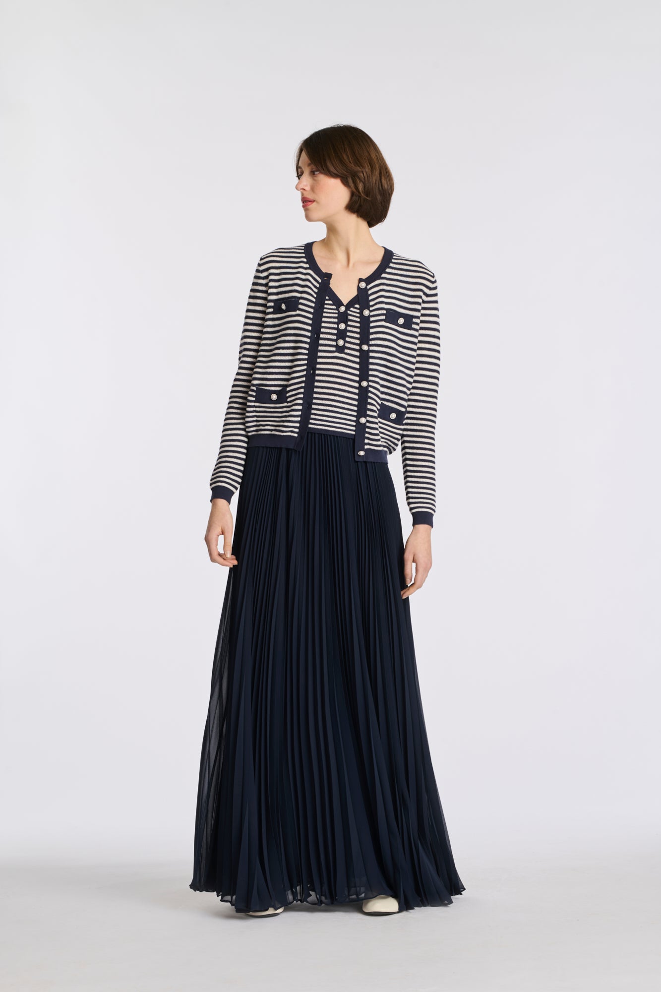Stripy knit cardigan