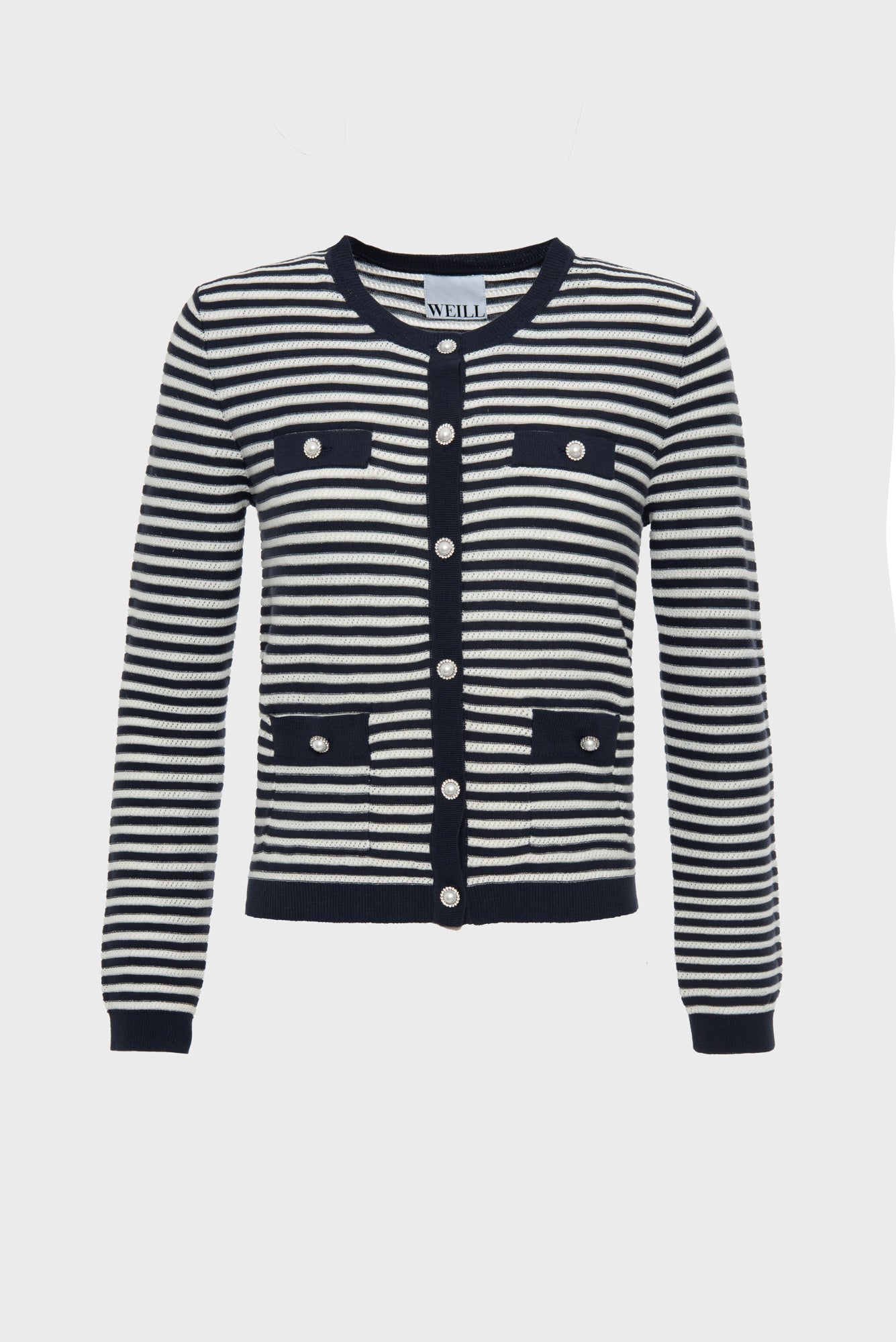 Stripy knit cardigan