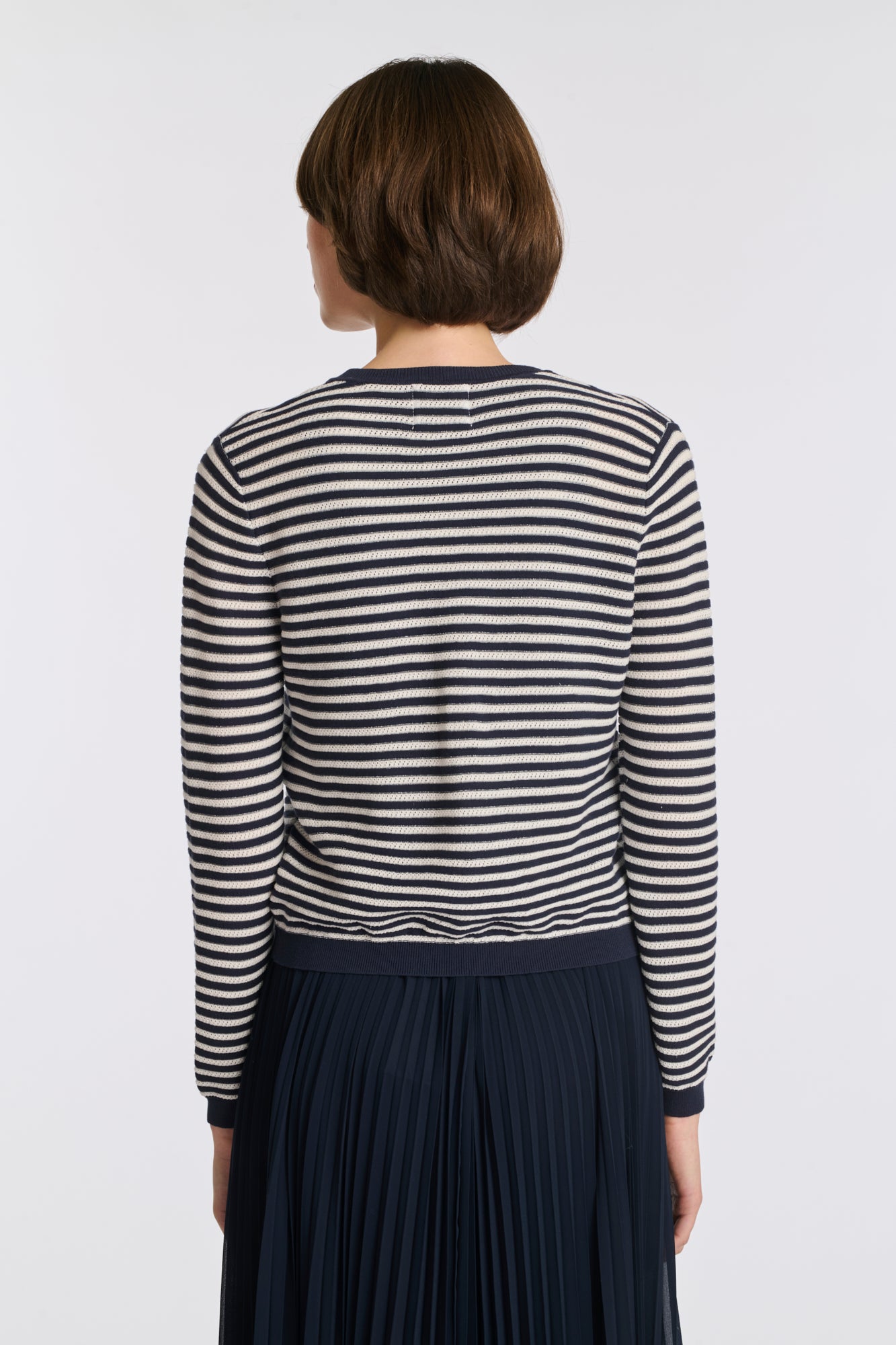 Cardigan en maille rayé