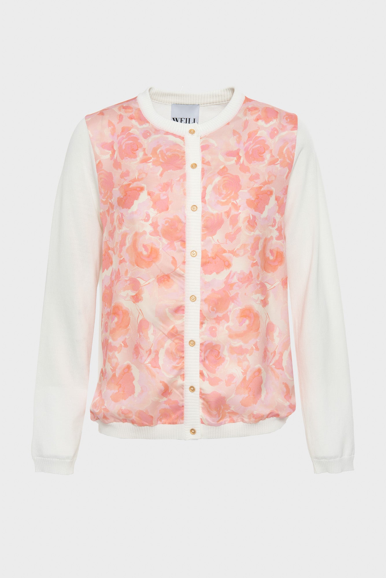 Cardigan imprimé bimatière