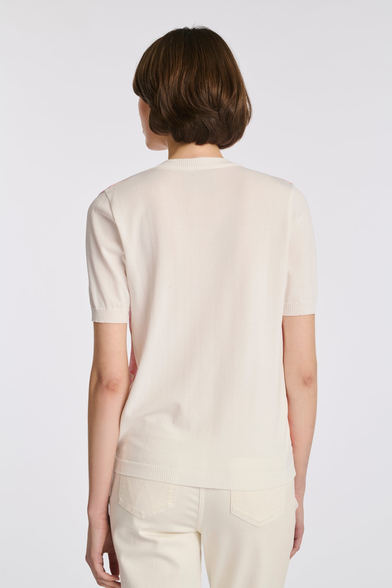 Pull imprimé bimatière