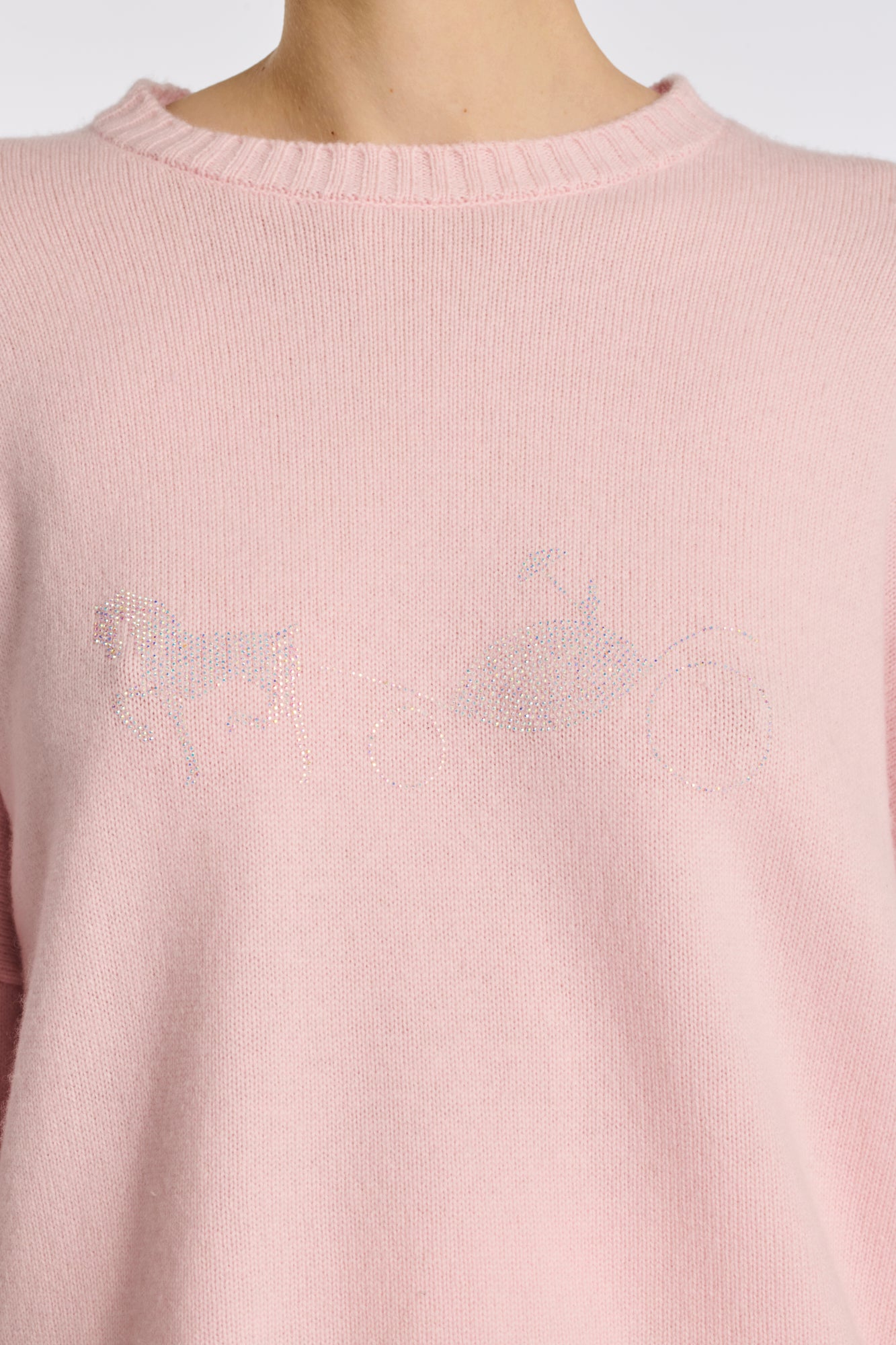 Pull logo en cachemire mélangé