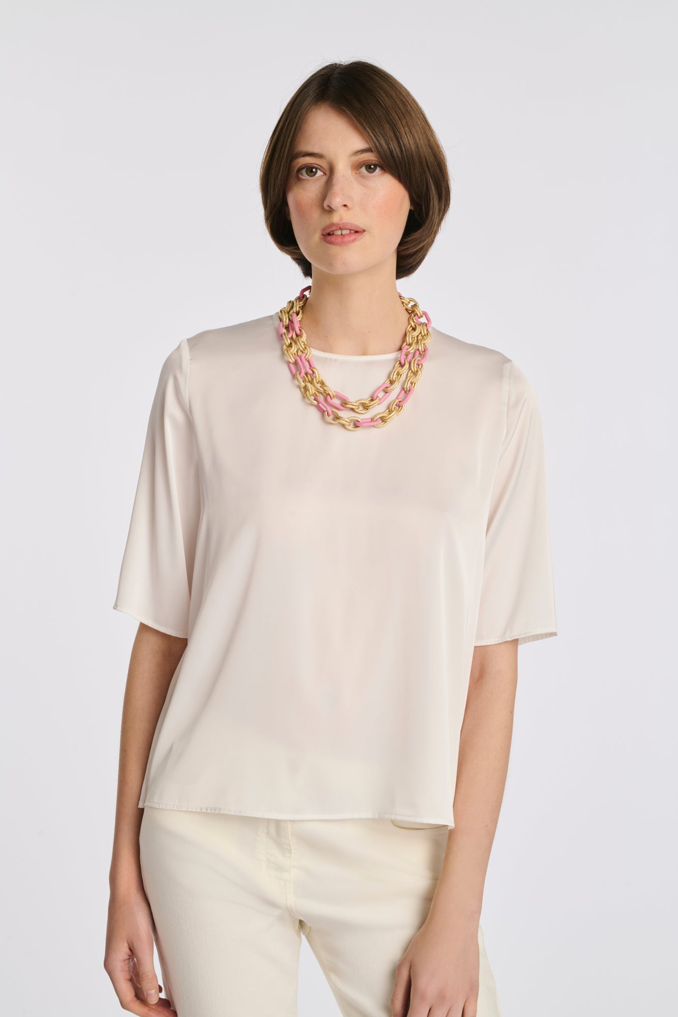 Collier en chaîne bicolore