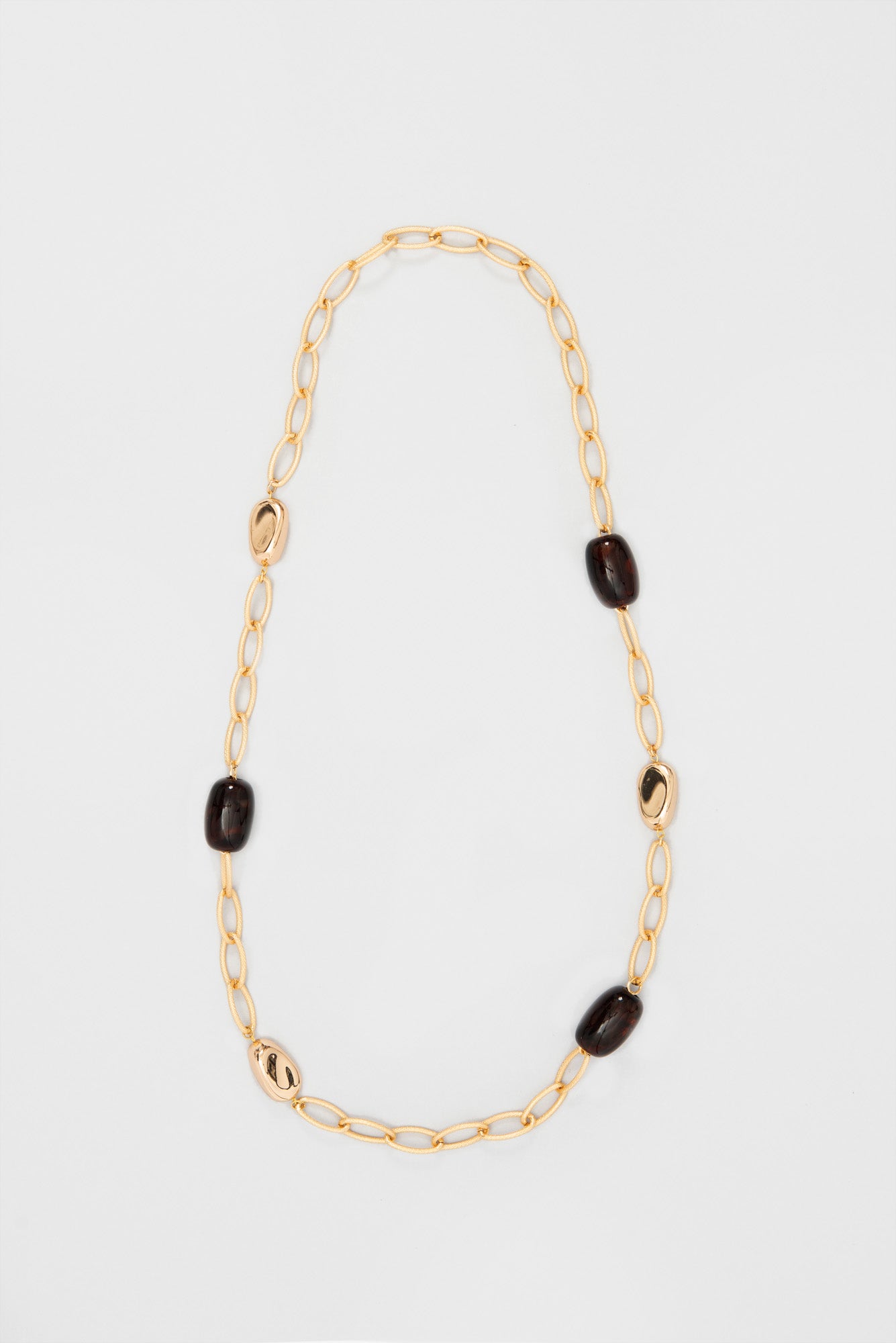 Long bead and chain necklace