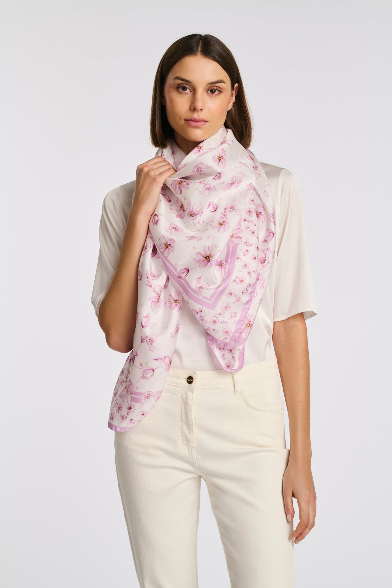 Square silk scarf