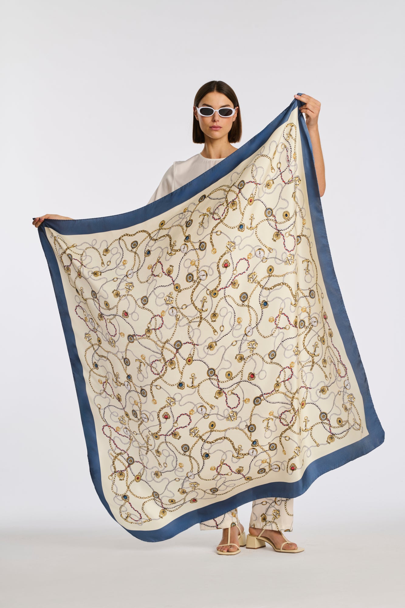 Square silk scarf