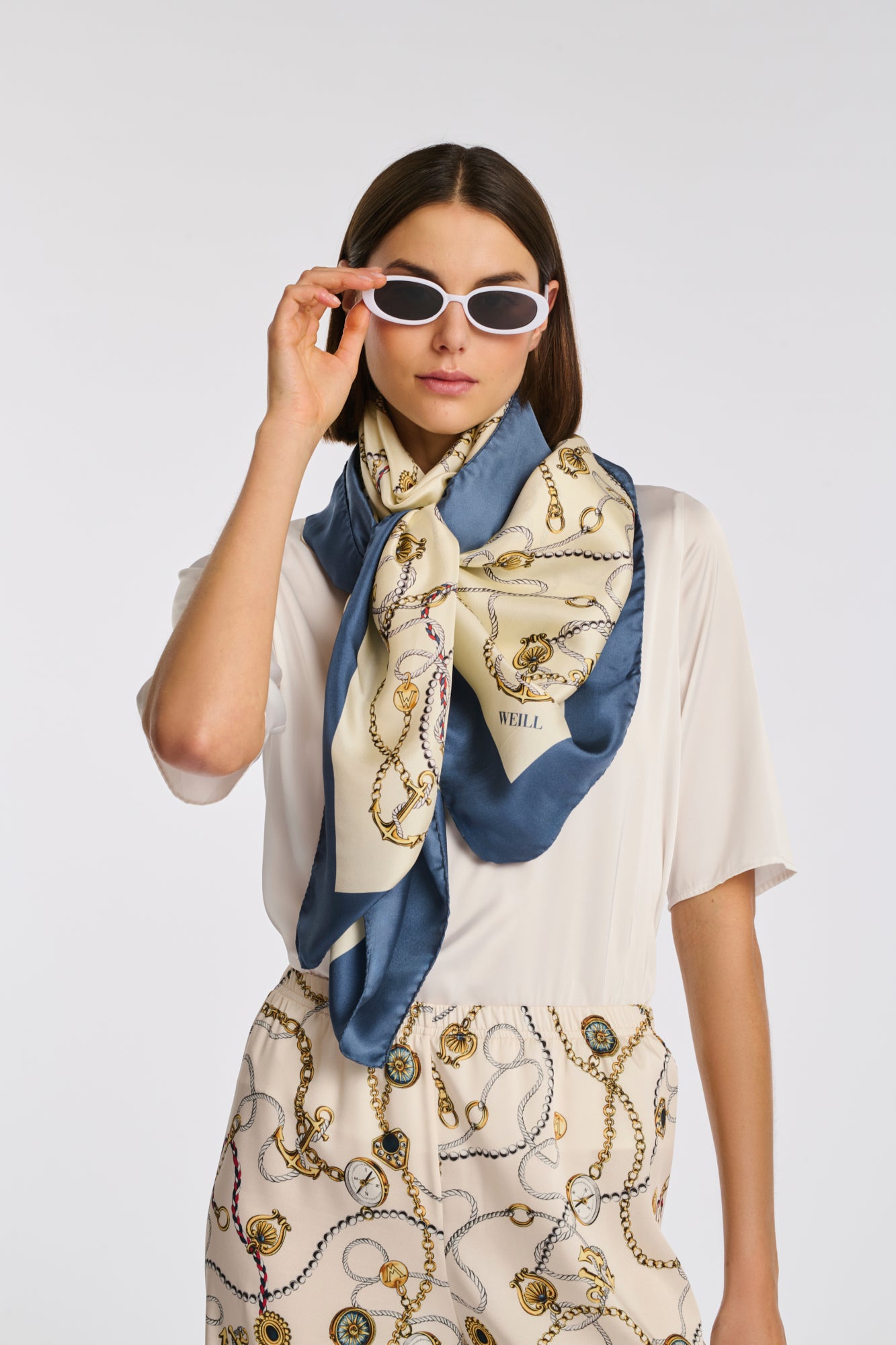 Square silk scarf