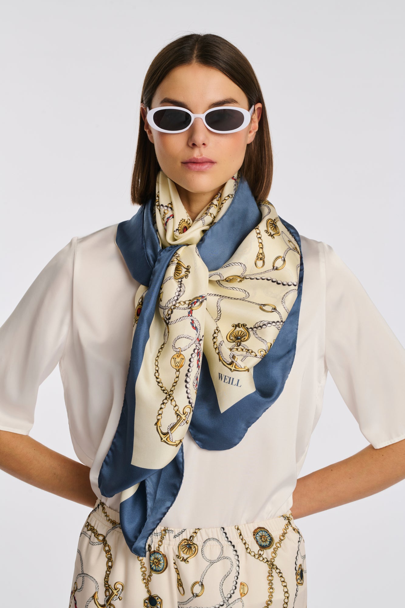 Square silk scarf