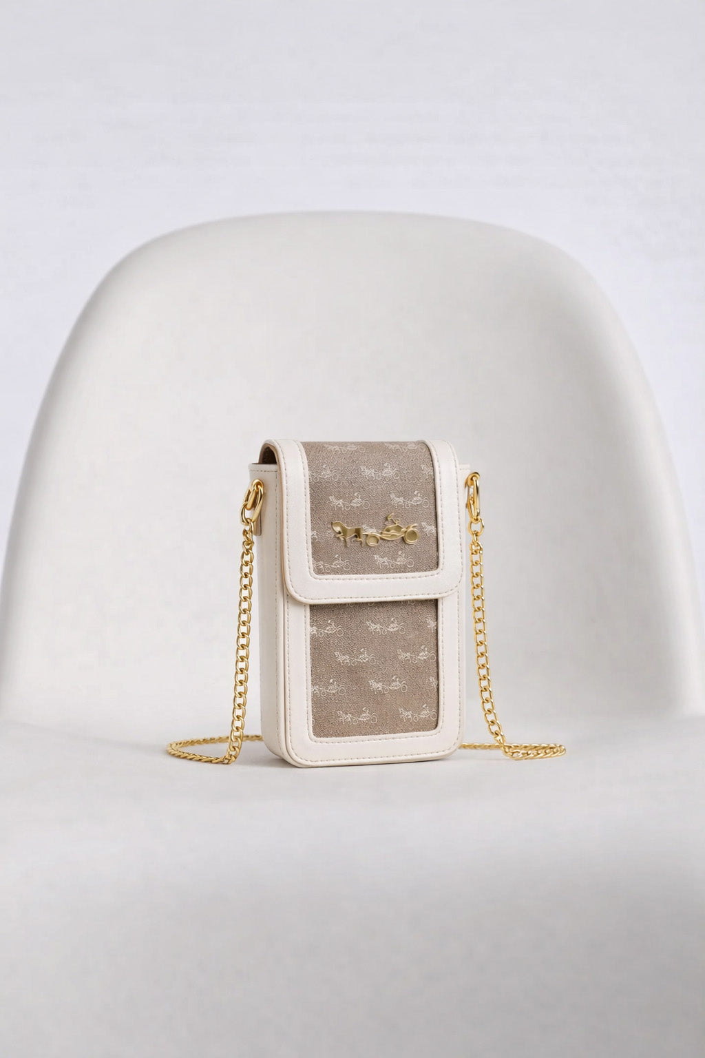 Foch leather and canvas phone pouch