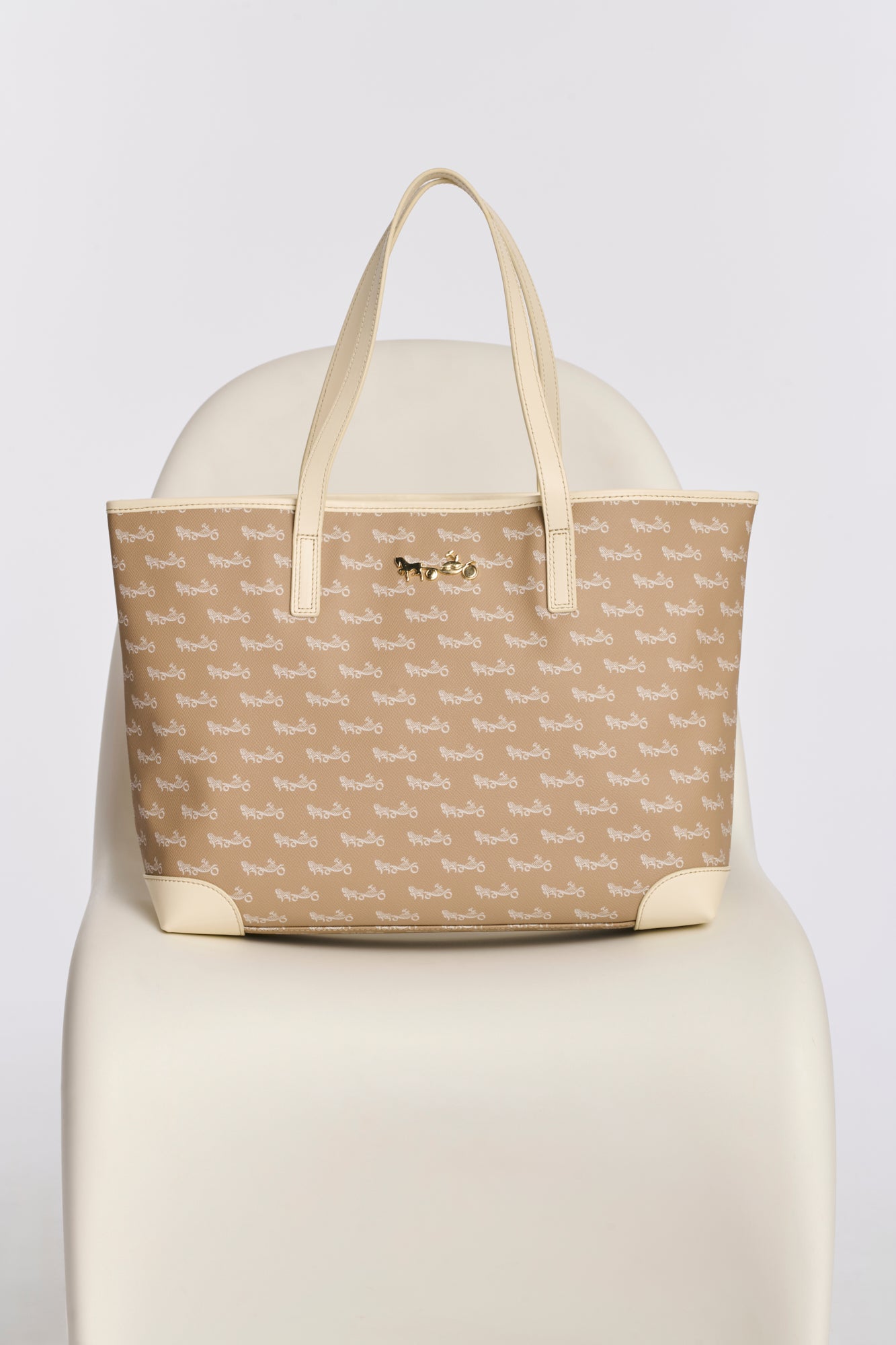 Wagram tote bag in leather and canvas