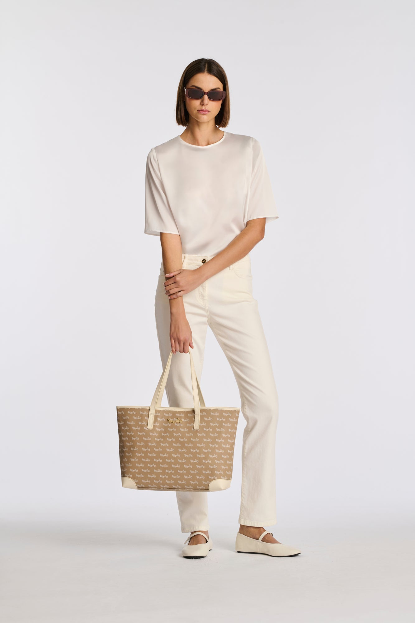 Wagram tote bag in leather and canvas