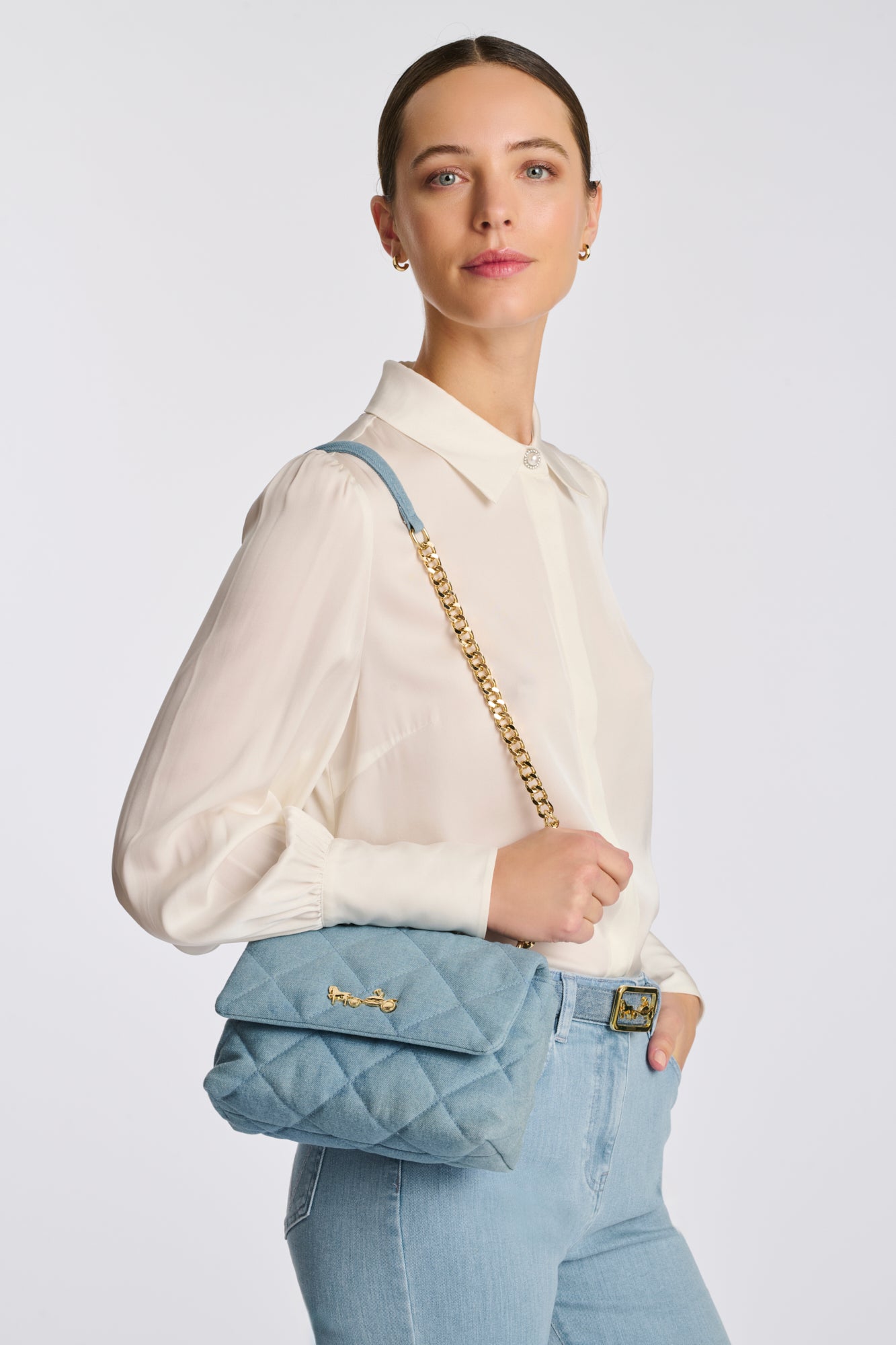 Romy quilted denim bag
