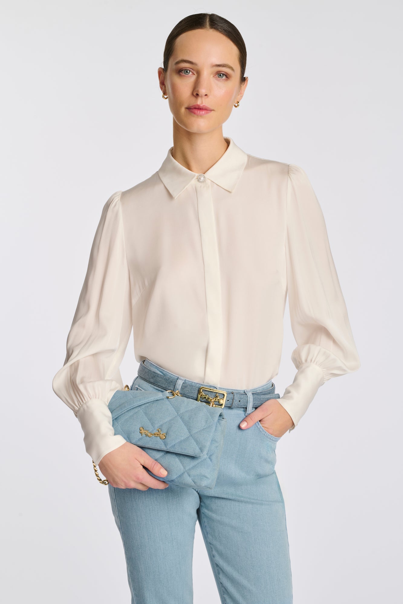 Romy quilted denim bag