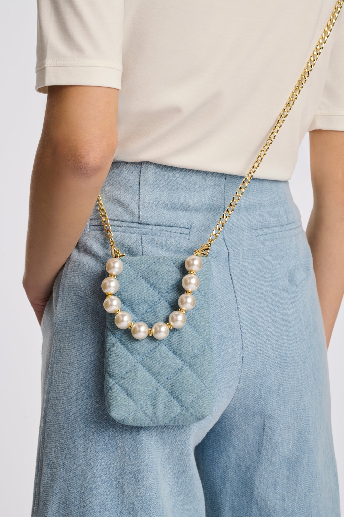 Denim clutch