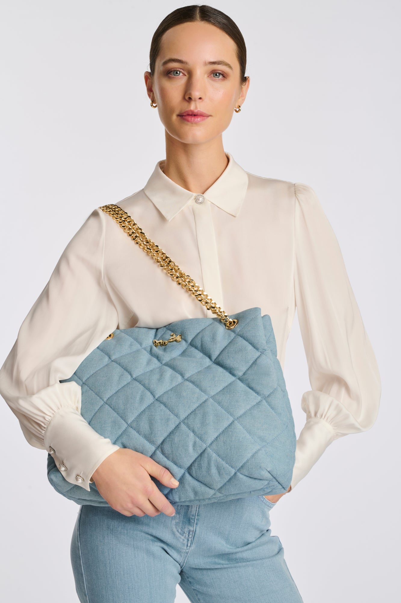 Marion tote bag in quilted denim
