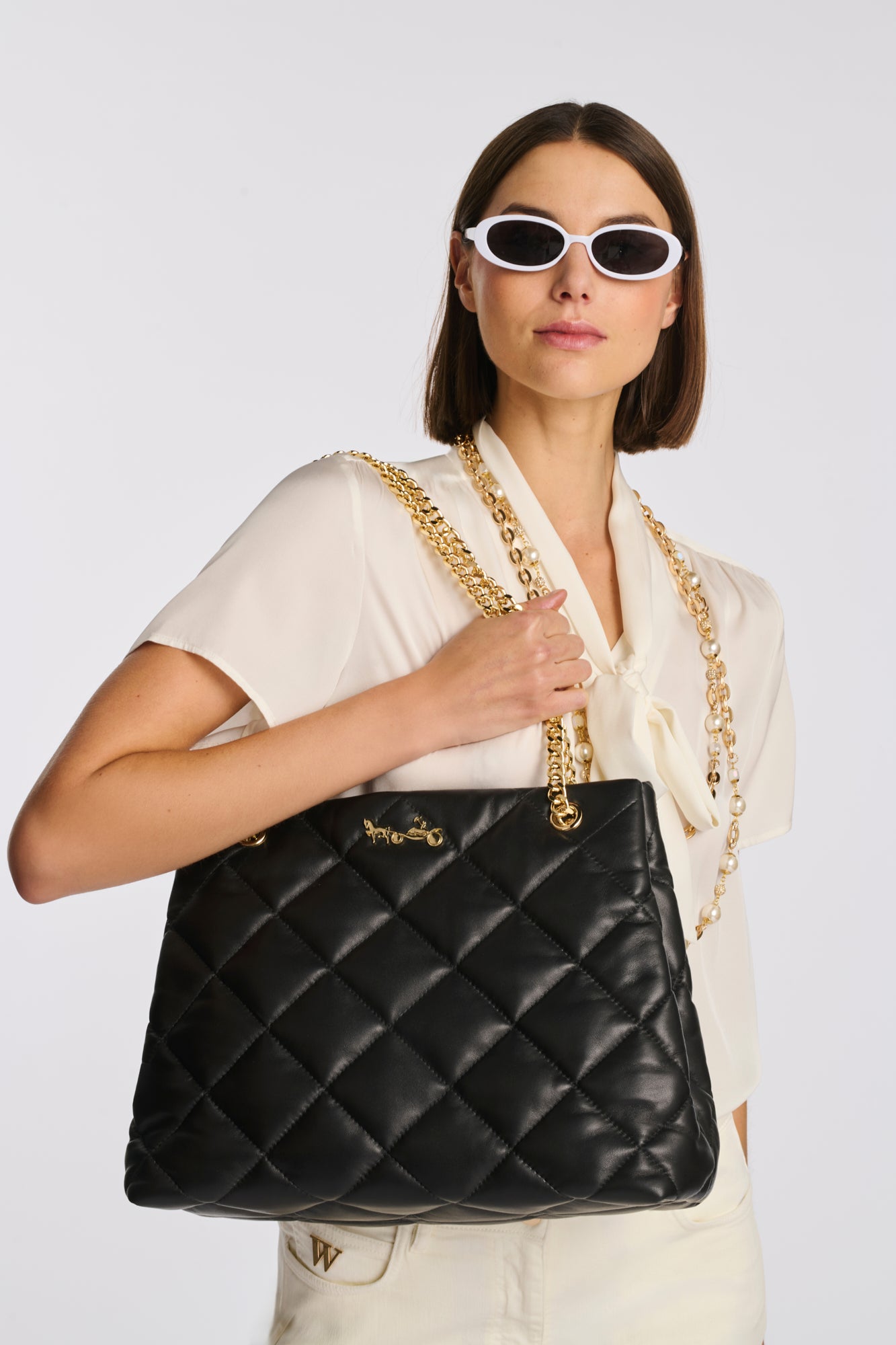 Marion quilted leather tote bag