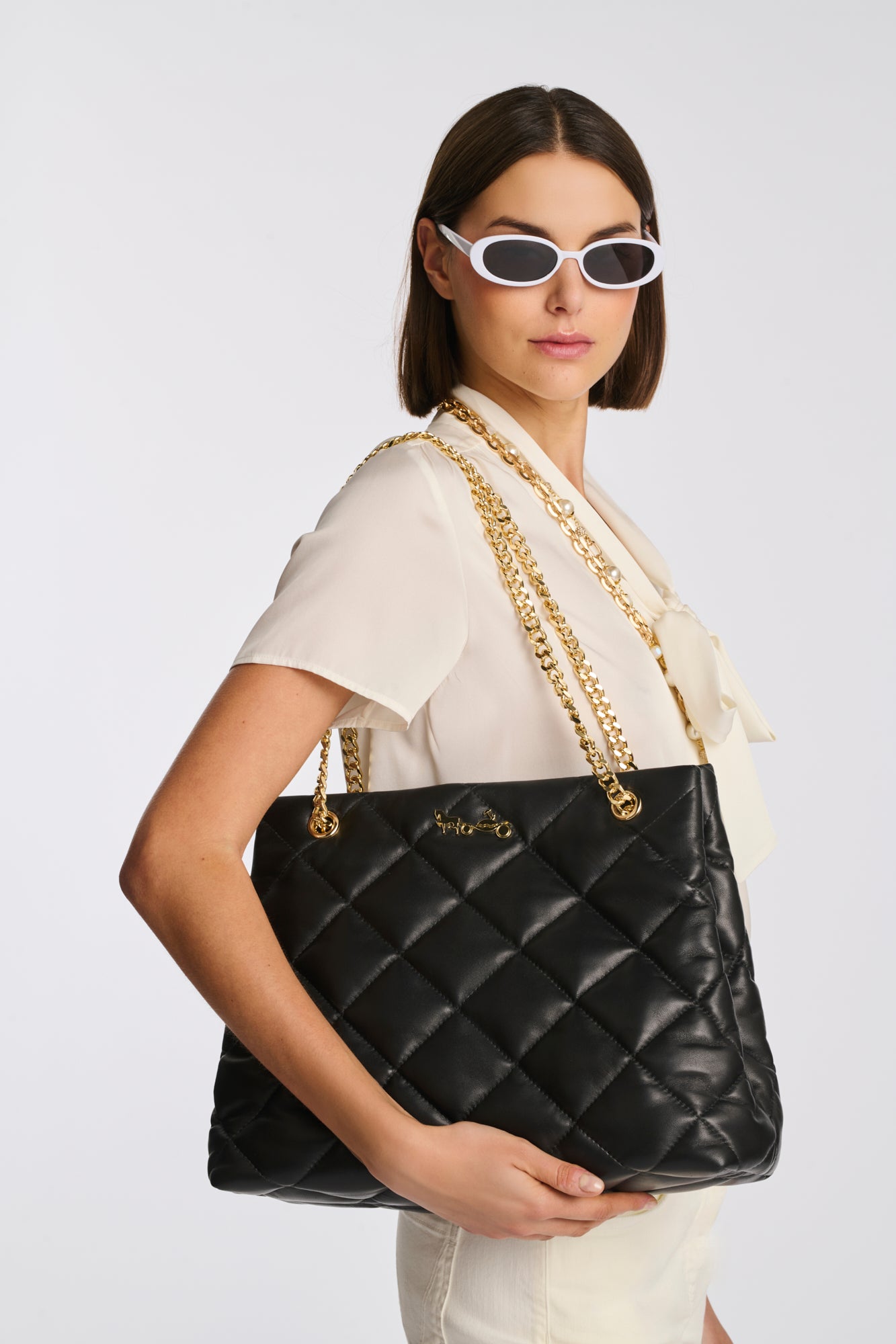 Marion quilted leather tote bag