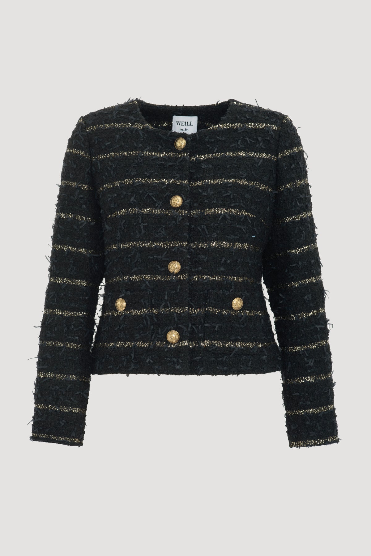 Veste en tweed rayée