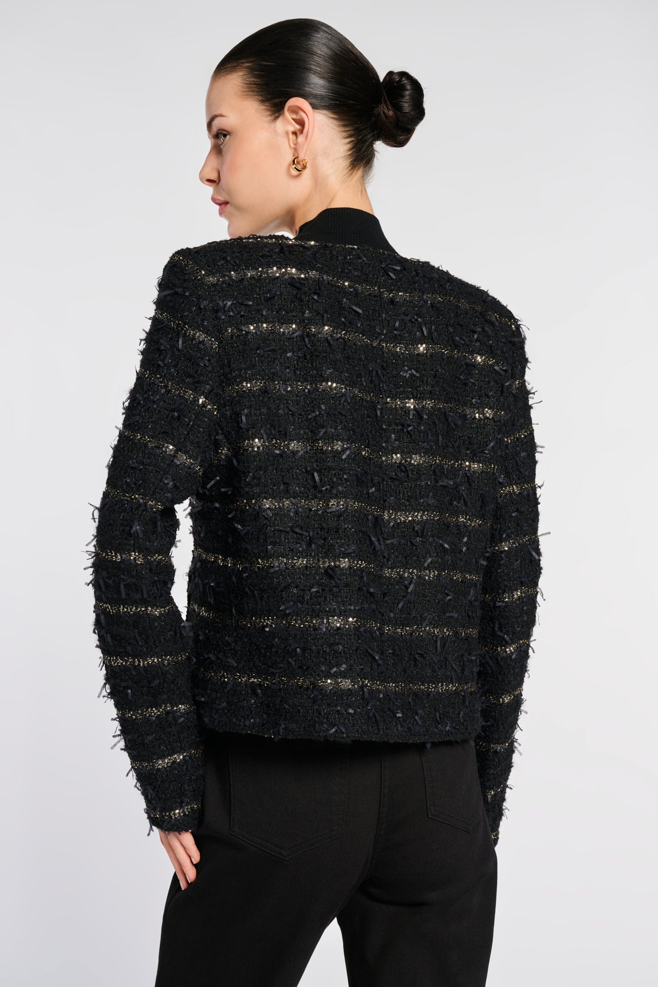 Veste en tweed rayée