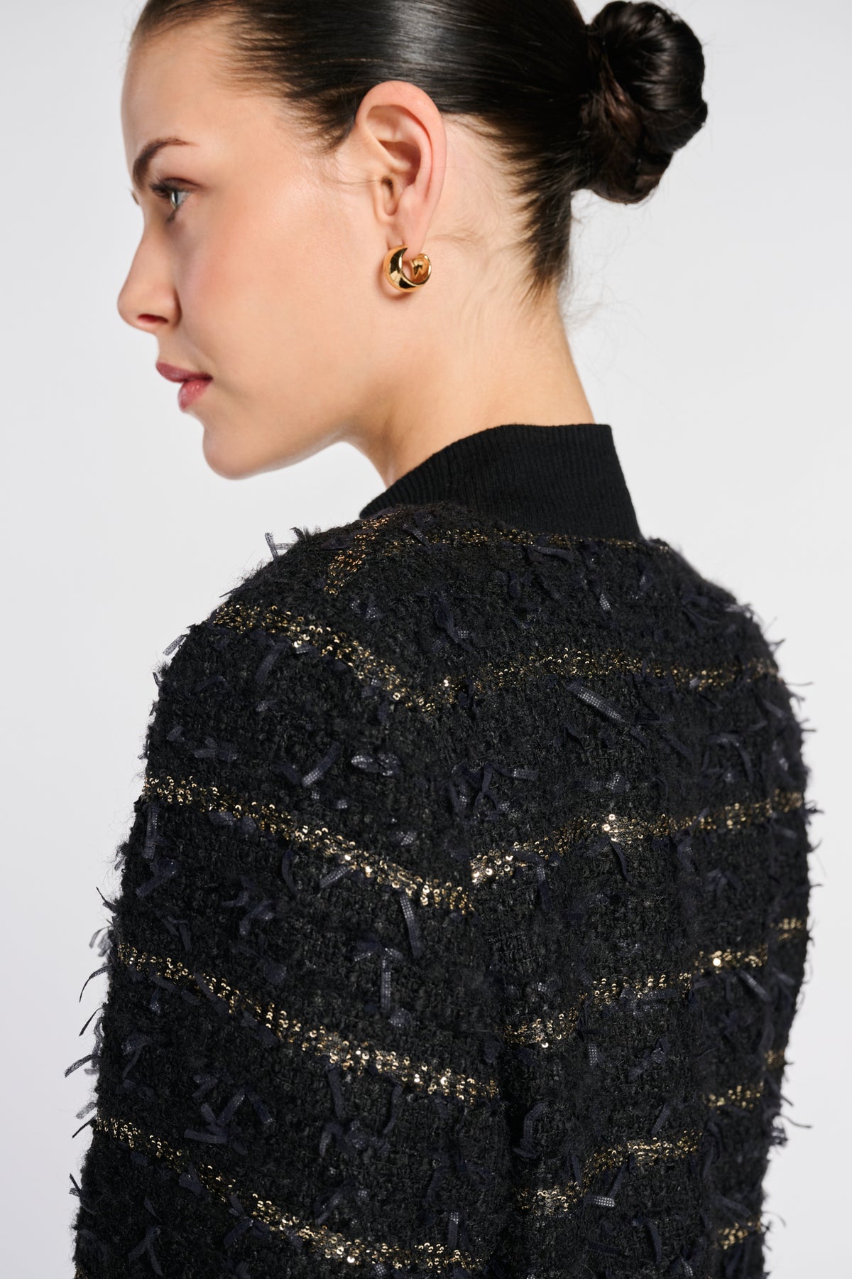 Veste en tweed rayée