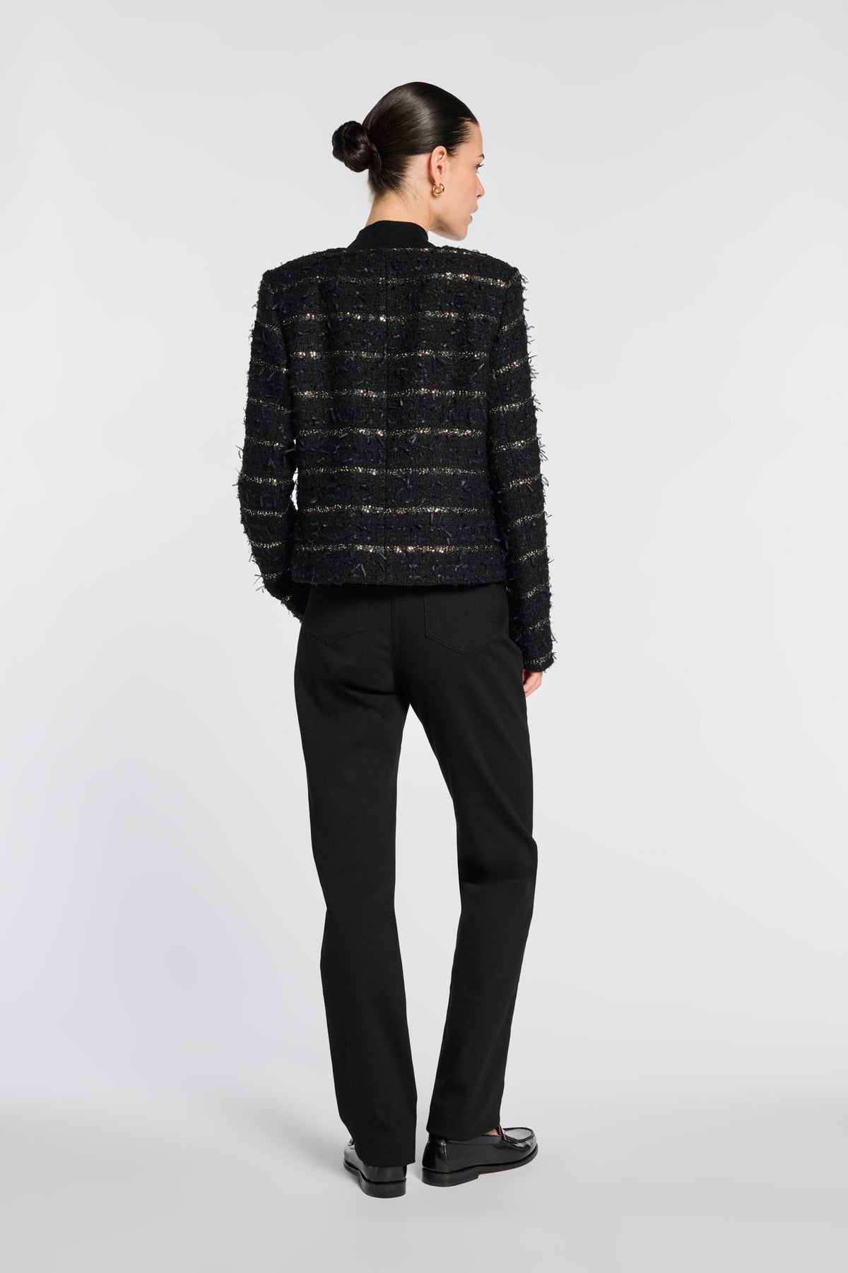 Veste en tweed rayée