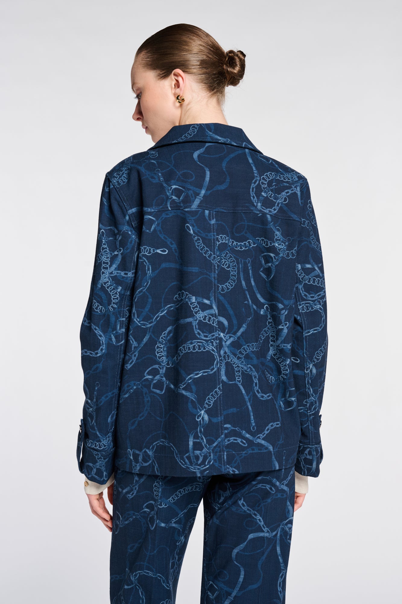 Veste en denim imprimée