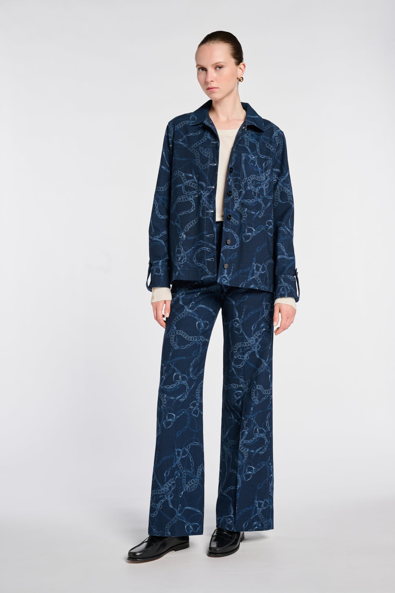 Veste en denim imprimée