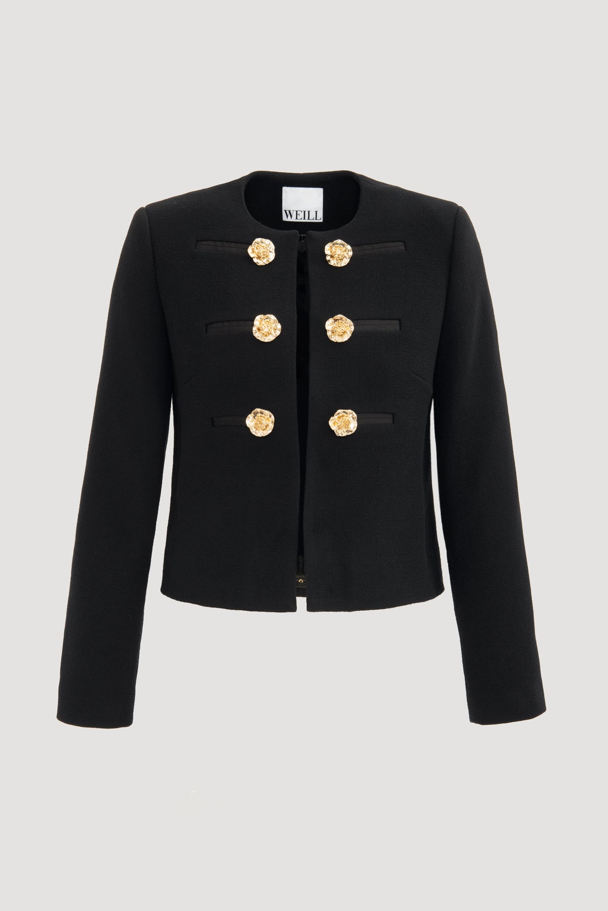 Jacket with flower buttons
