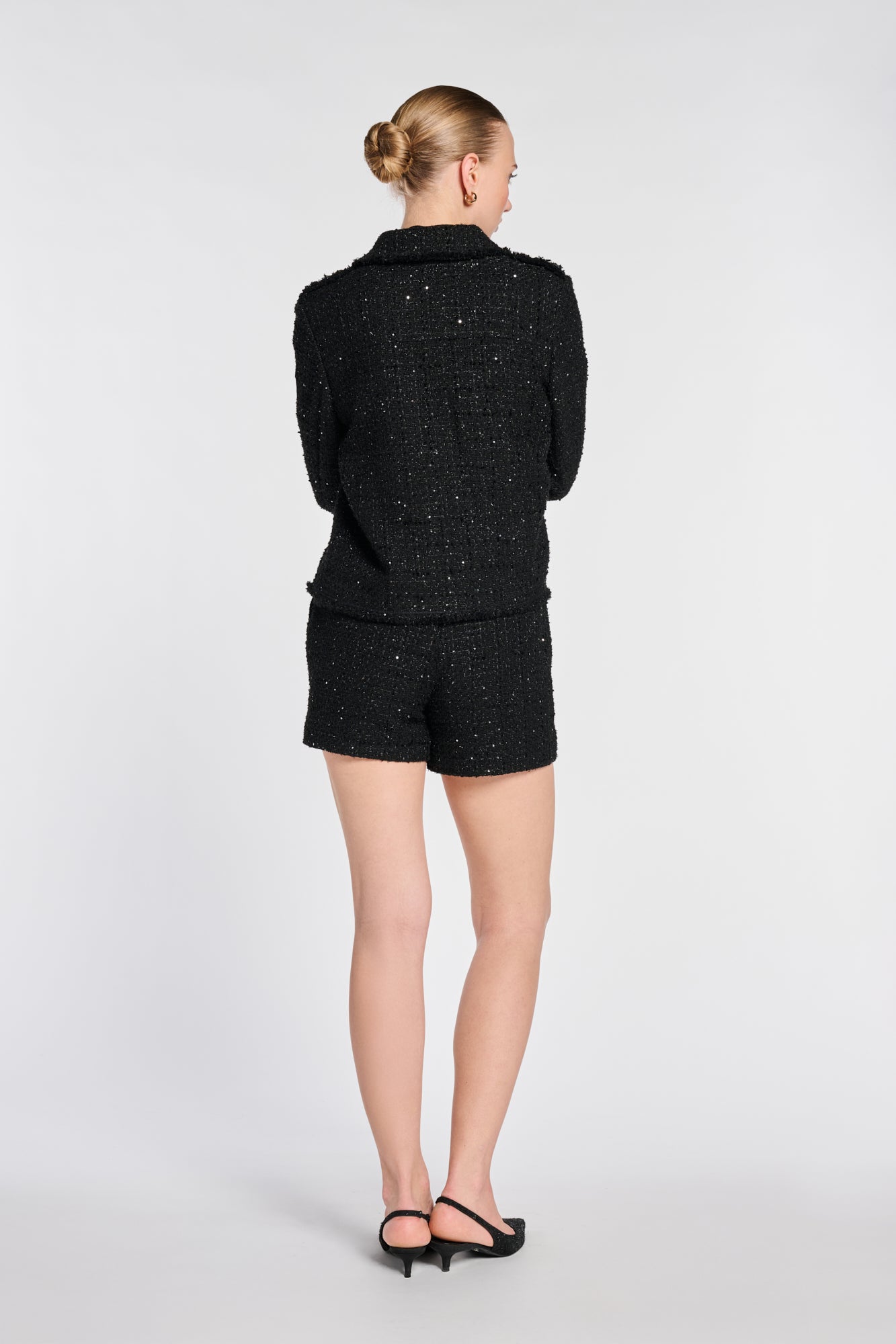 Veste chemise tweed et patchs