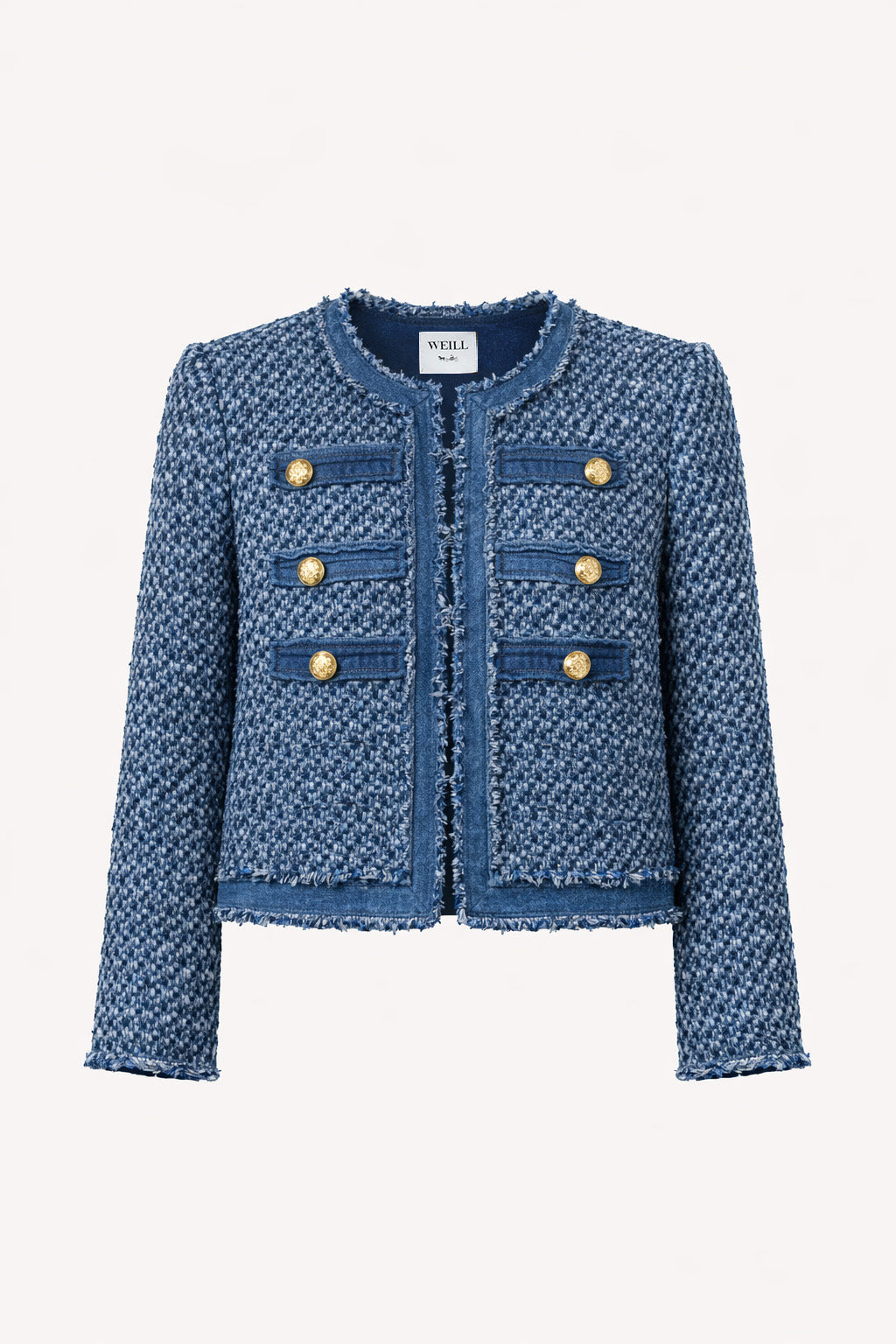 Tweed and denim jacket