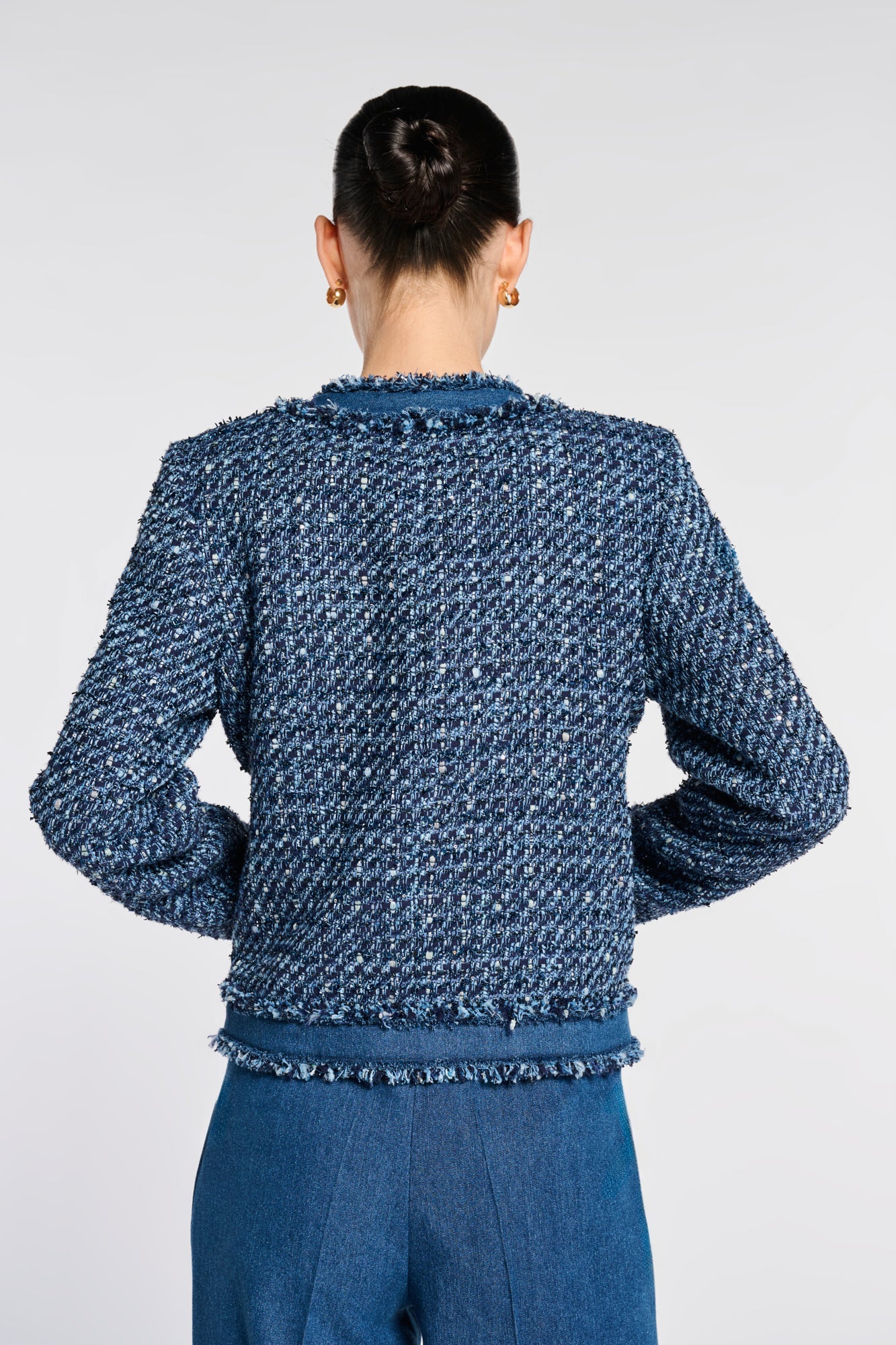 Tweed and denim jacket
