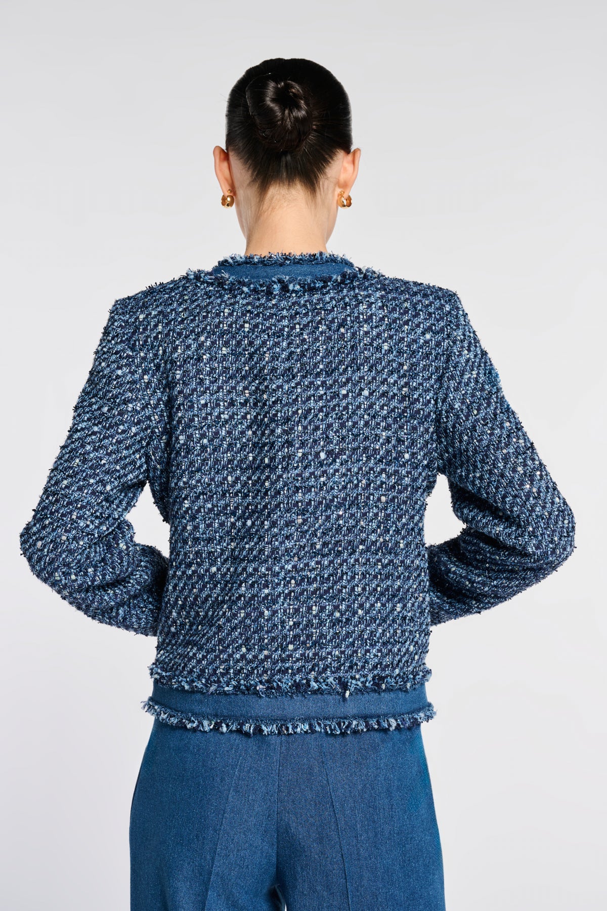 Tweed and denim jacket