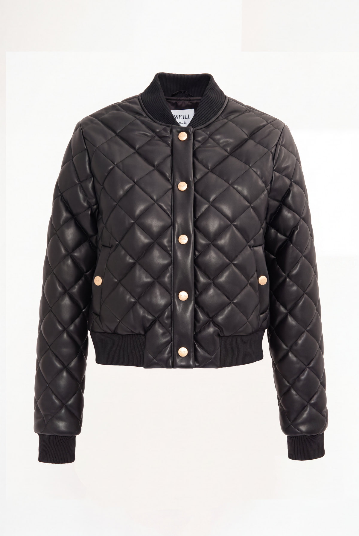 Quilted matte eco-leather bomber jackets