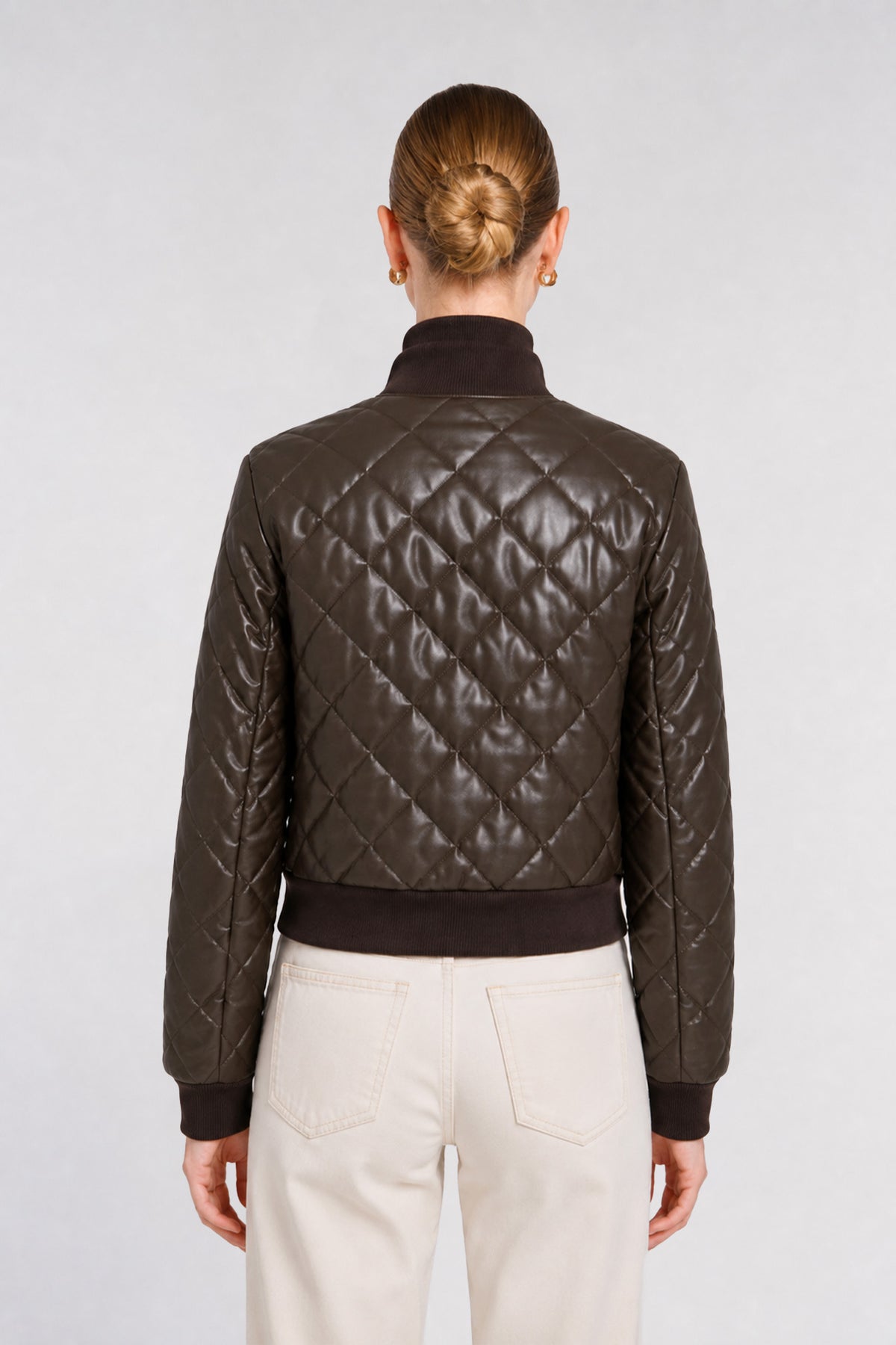 Bombers en éco-cuir matelassé