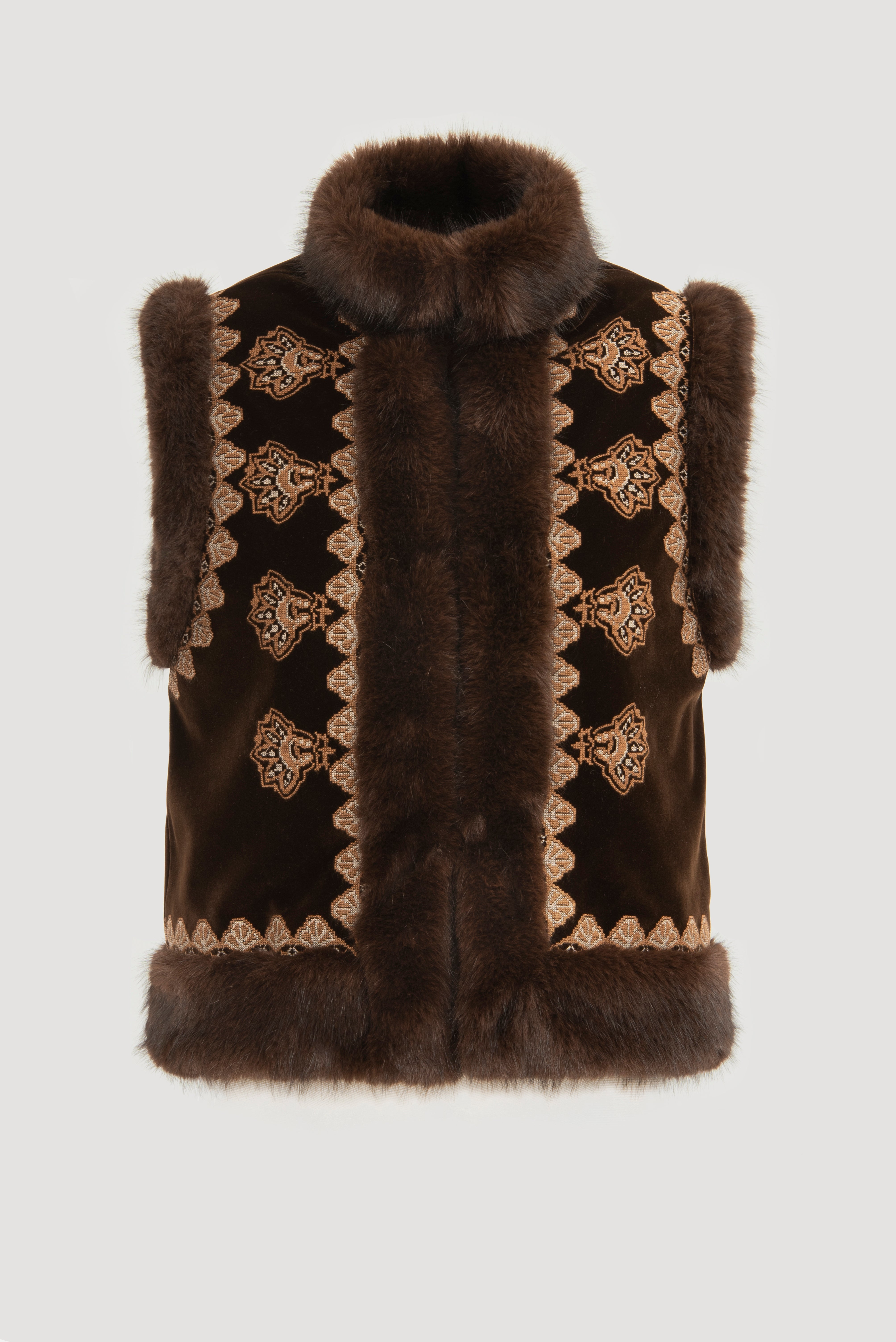 Embroidered sleeveless jacket
