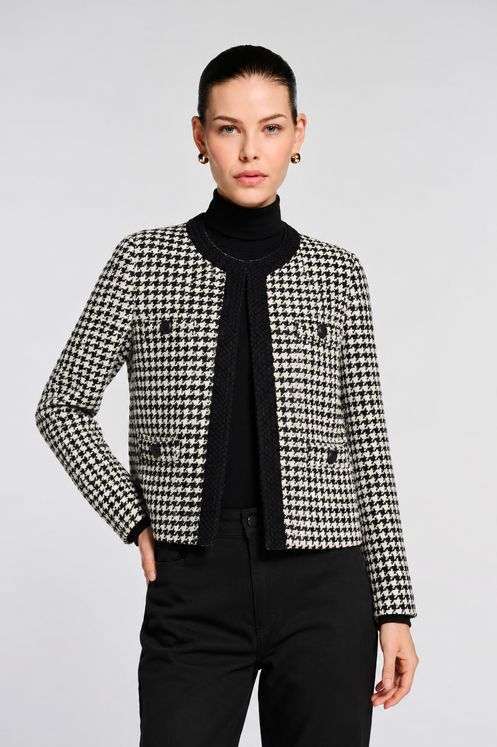 Veste en tweed pied-de-poule
