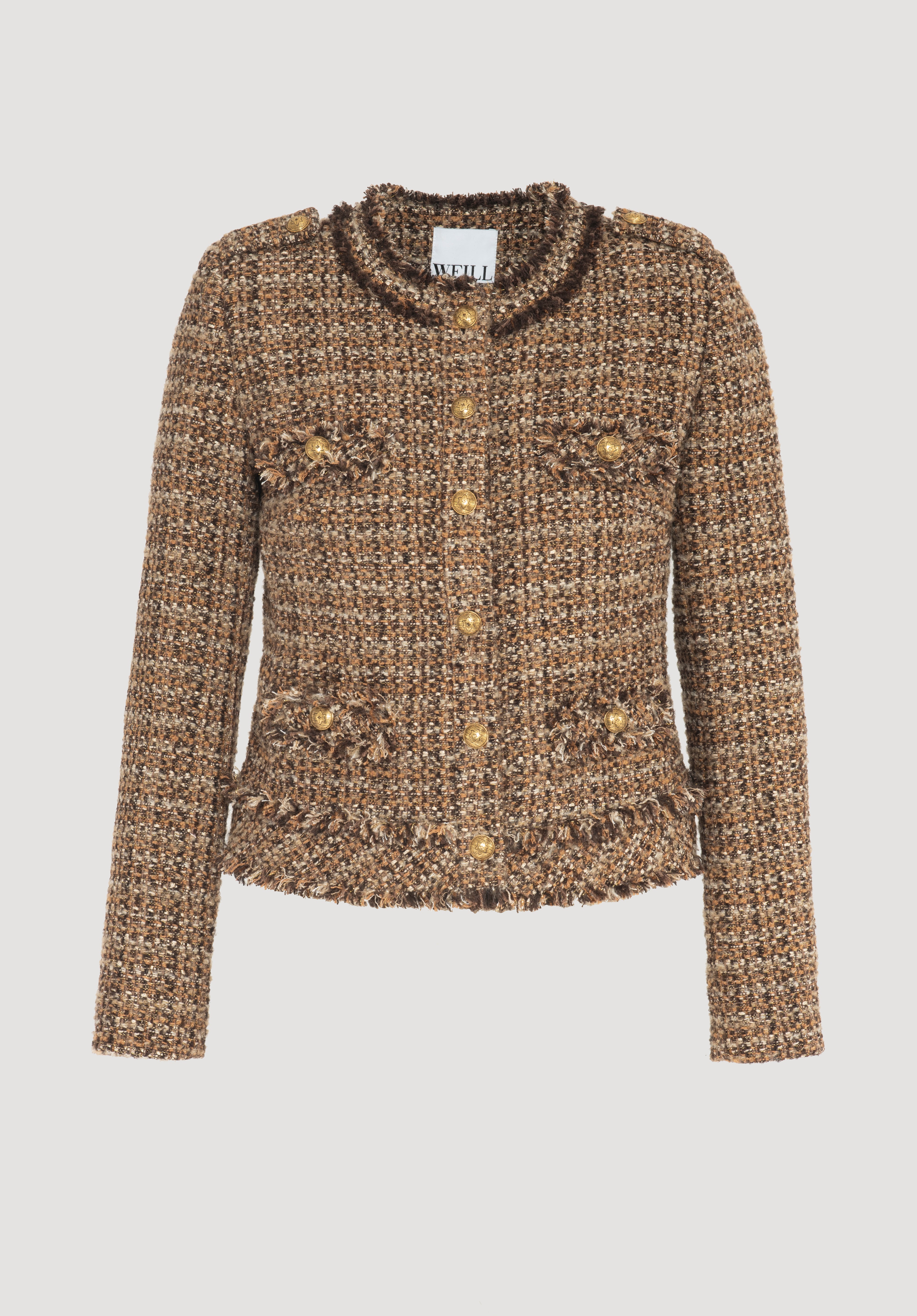 Fringed tweed jacket