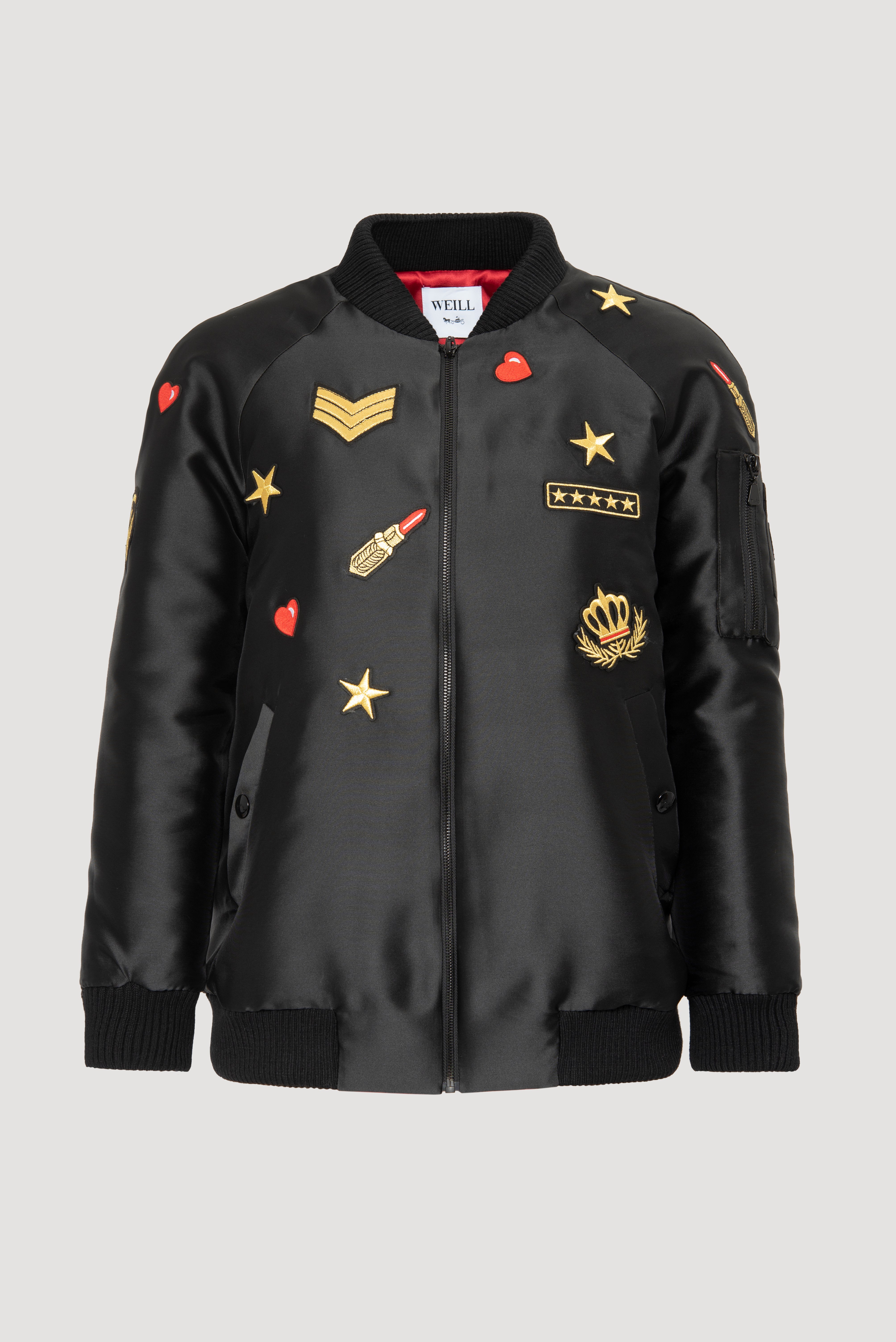 Bombers en taffetas à patchs