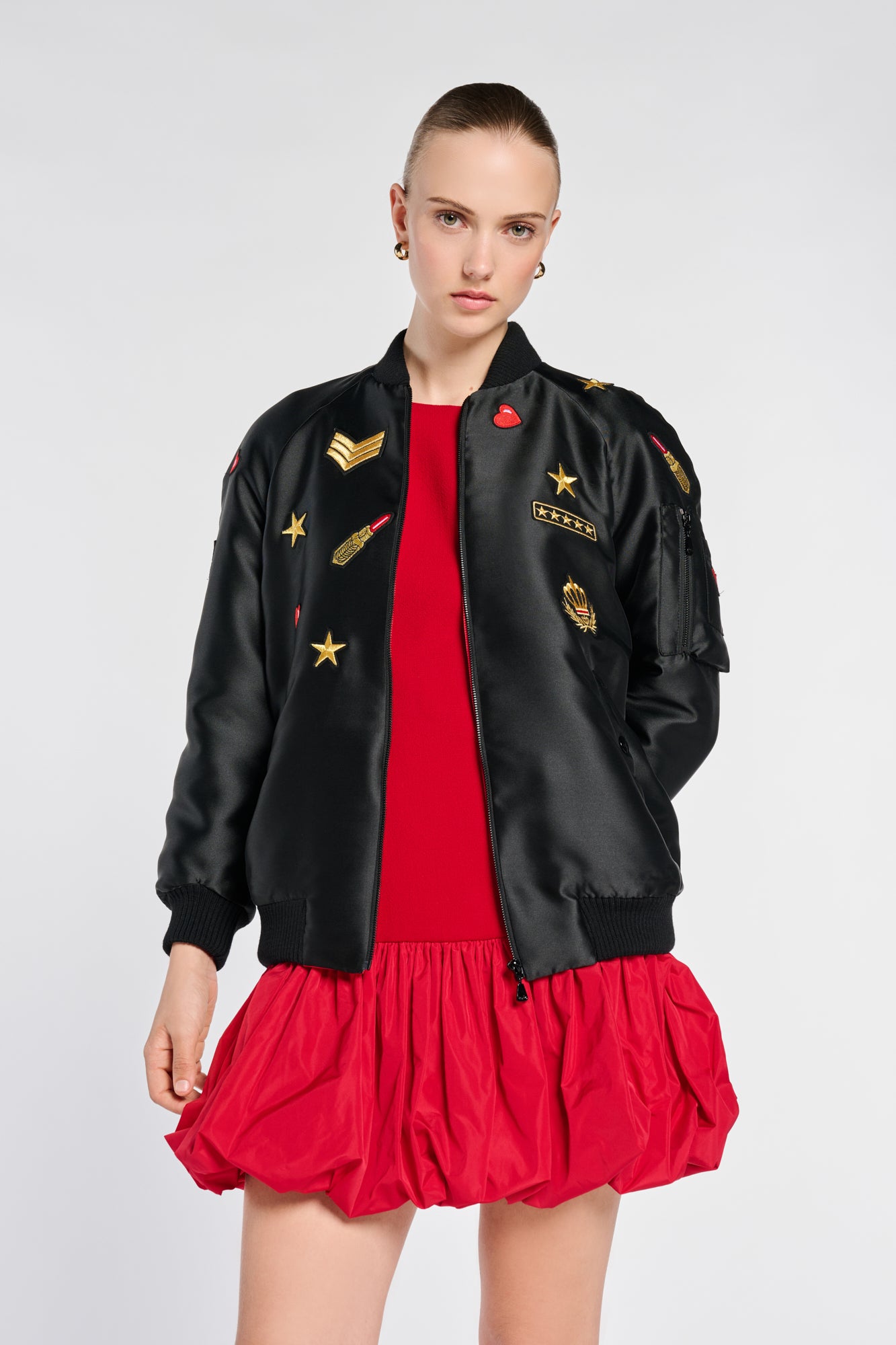 Bombers en taffetas à patchs