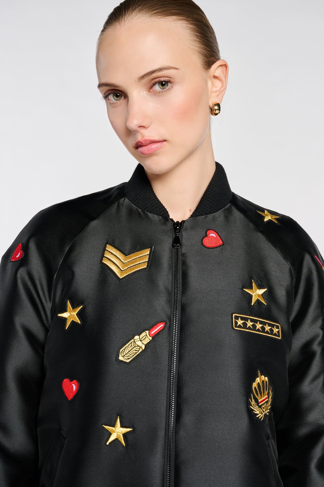Bombers en taffetas à patchs