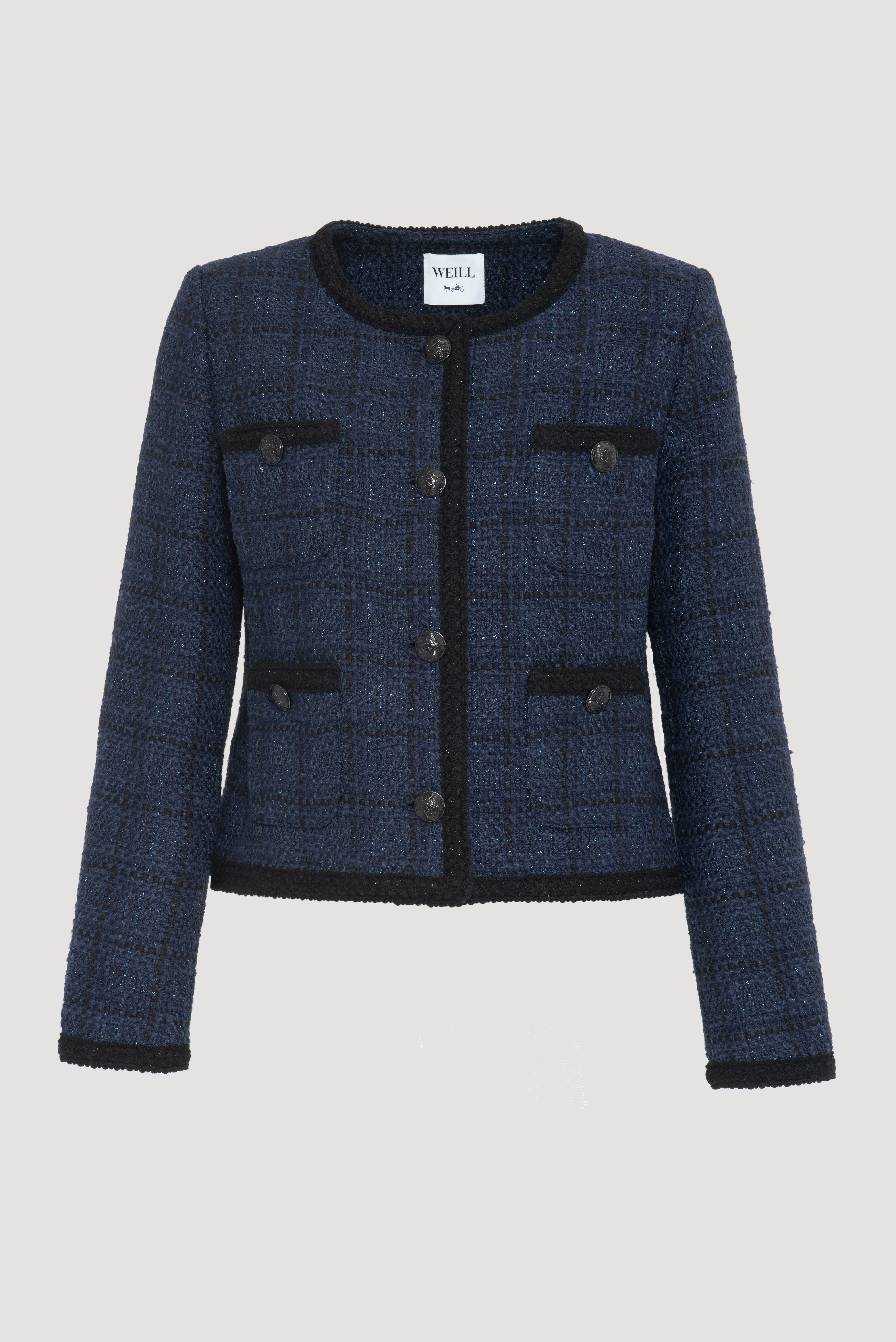 Tweed jacket with trim