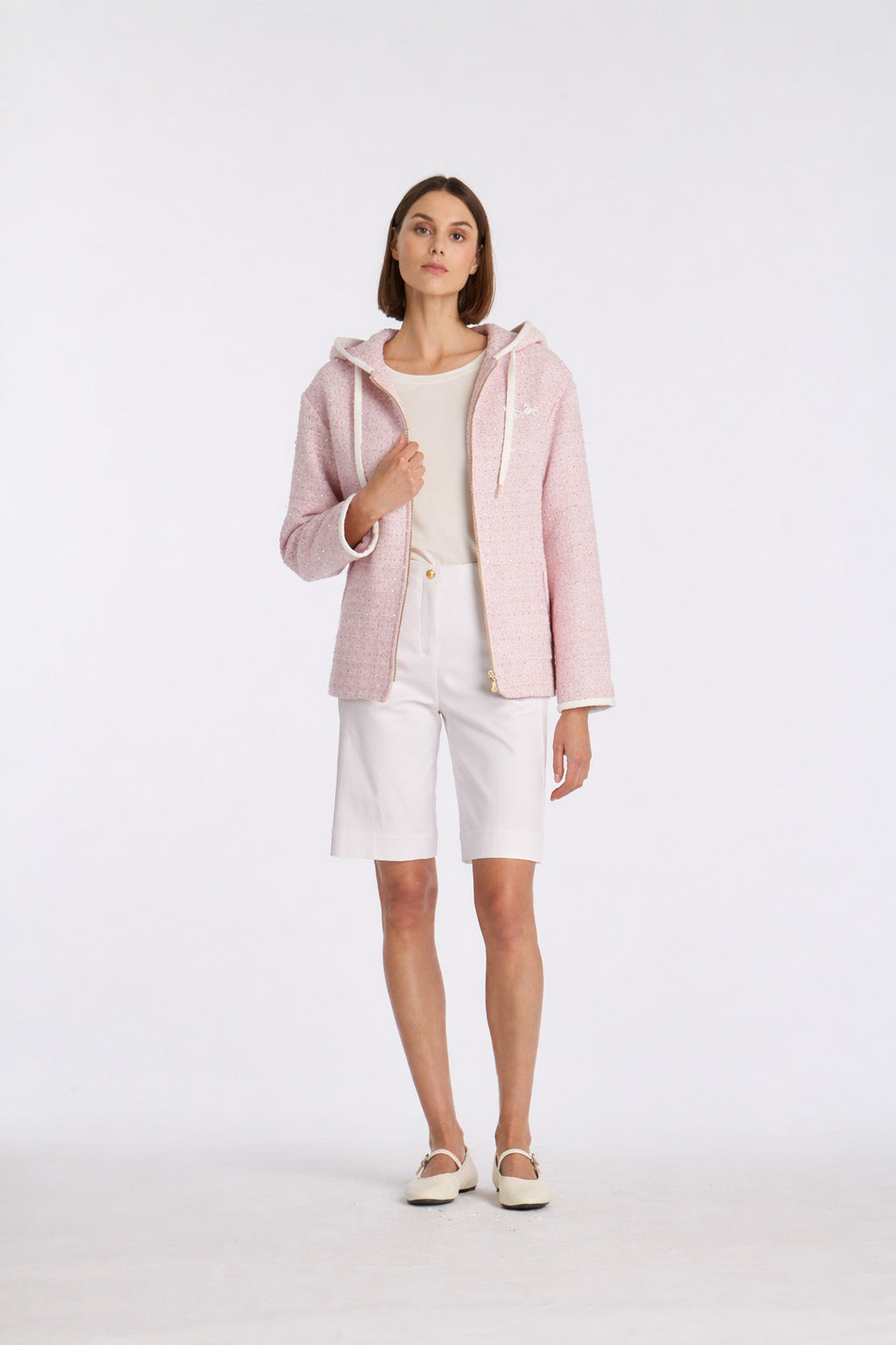 Tweed sweatshirt jacket