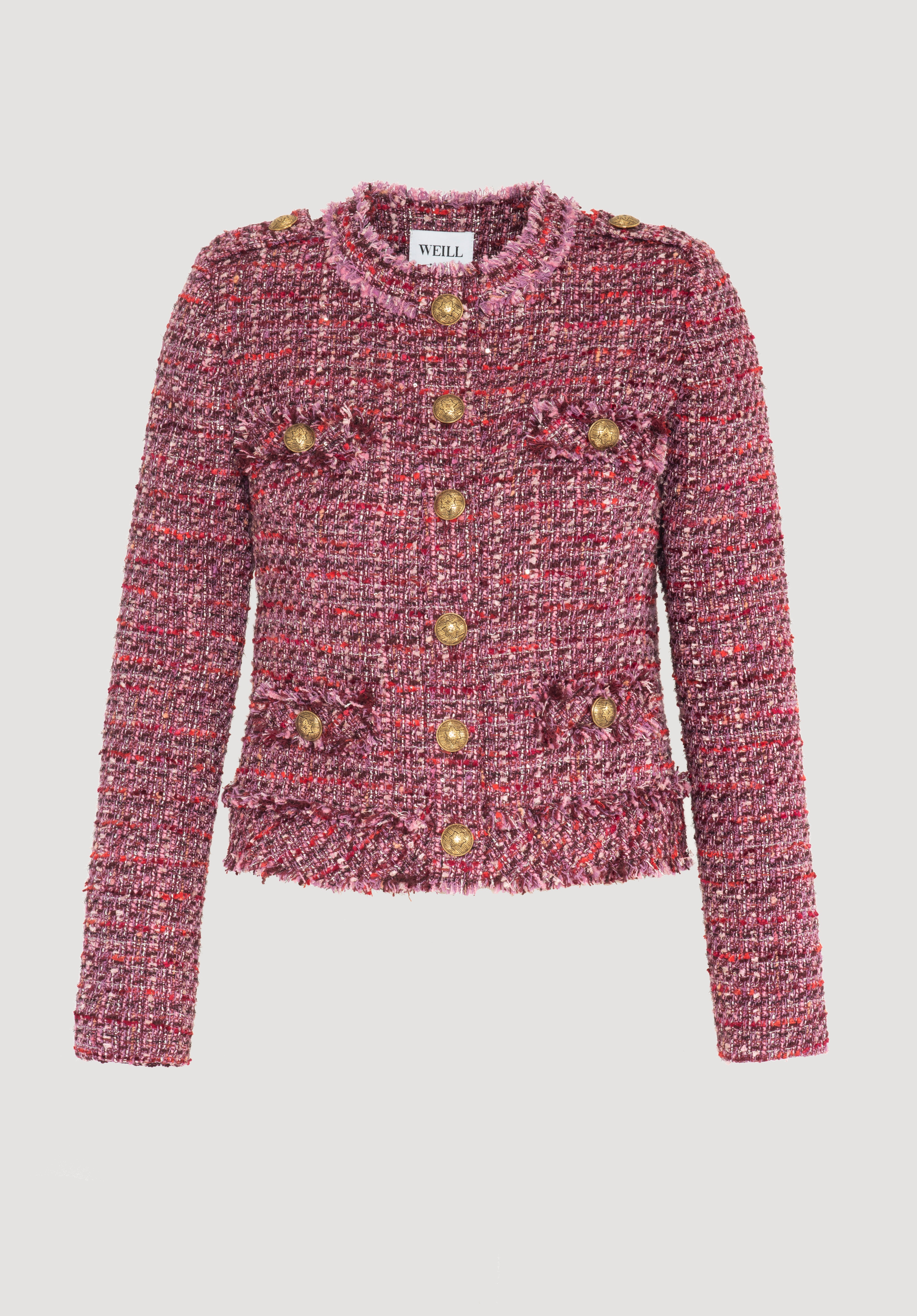 Fringed tweed jacket