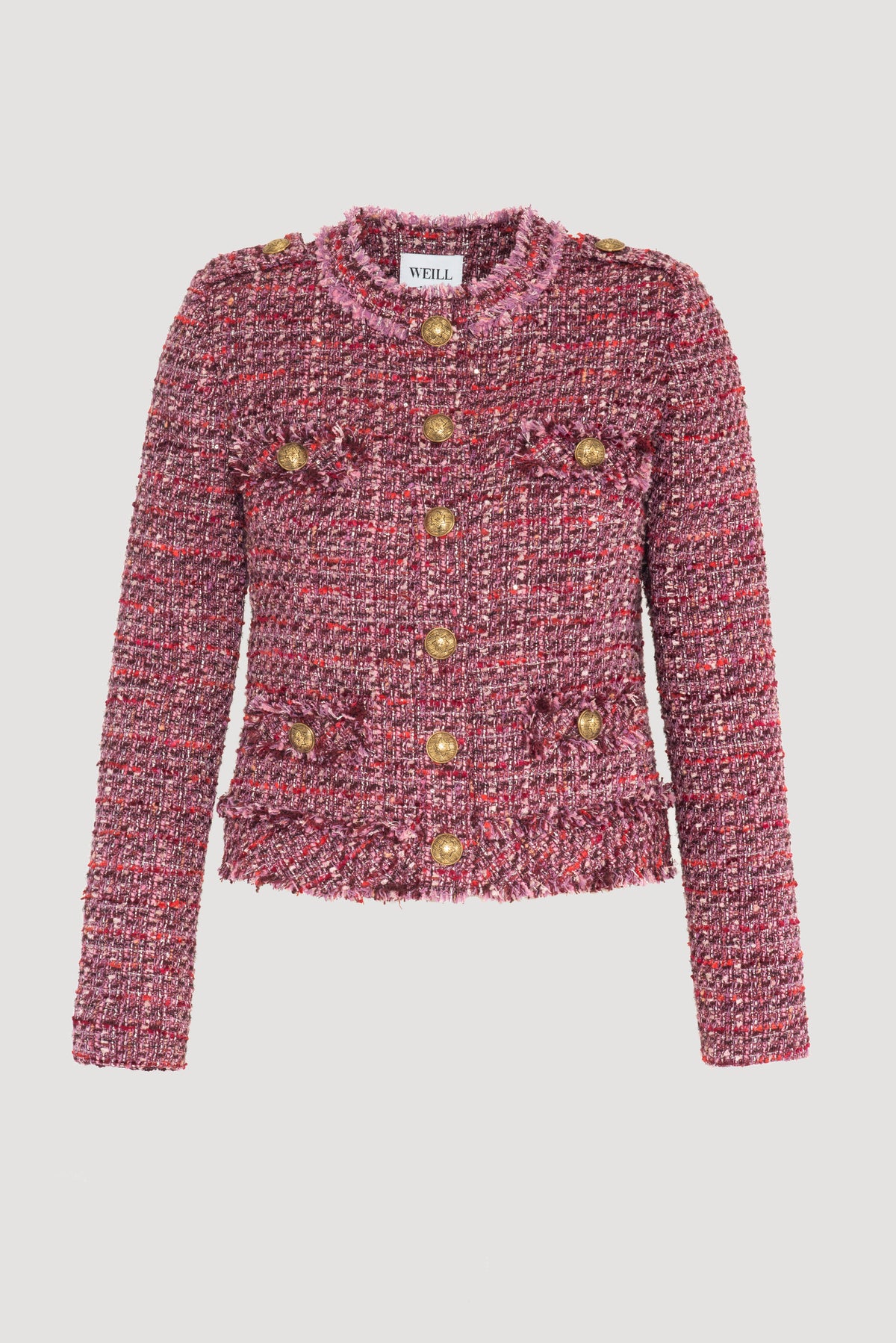 Fringed tweed jacket