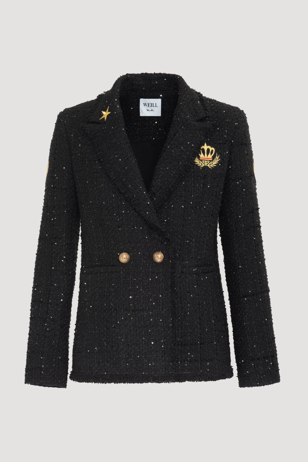 Patchwork tweed blazer